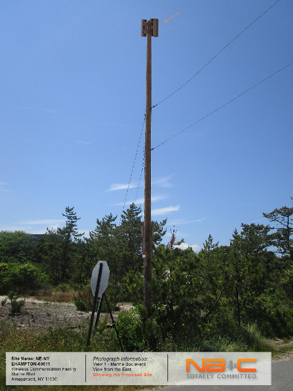 Renderings of what the small cell antennas would look like in Montauk and Amagansett once installed.