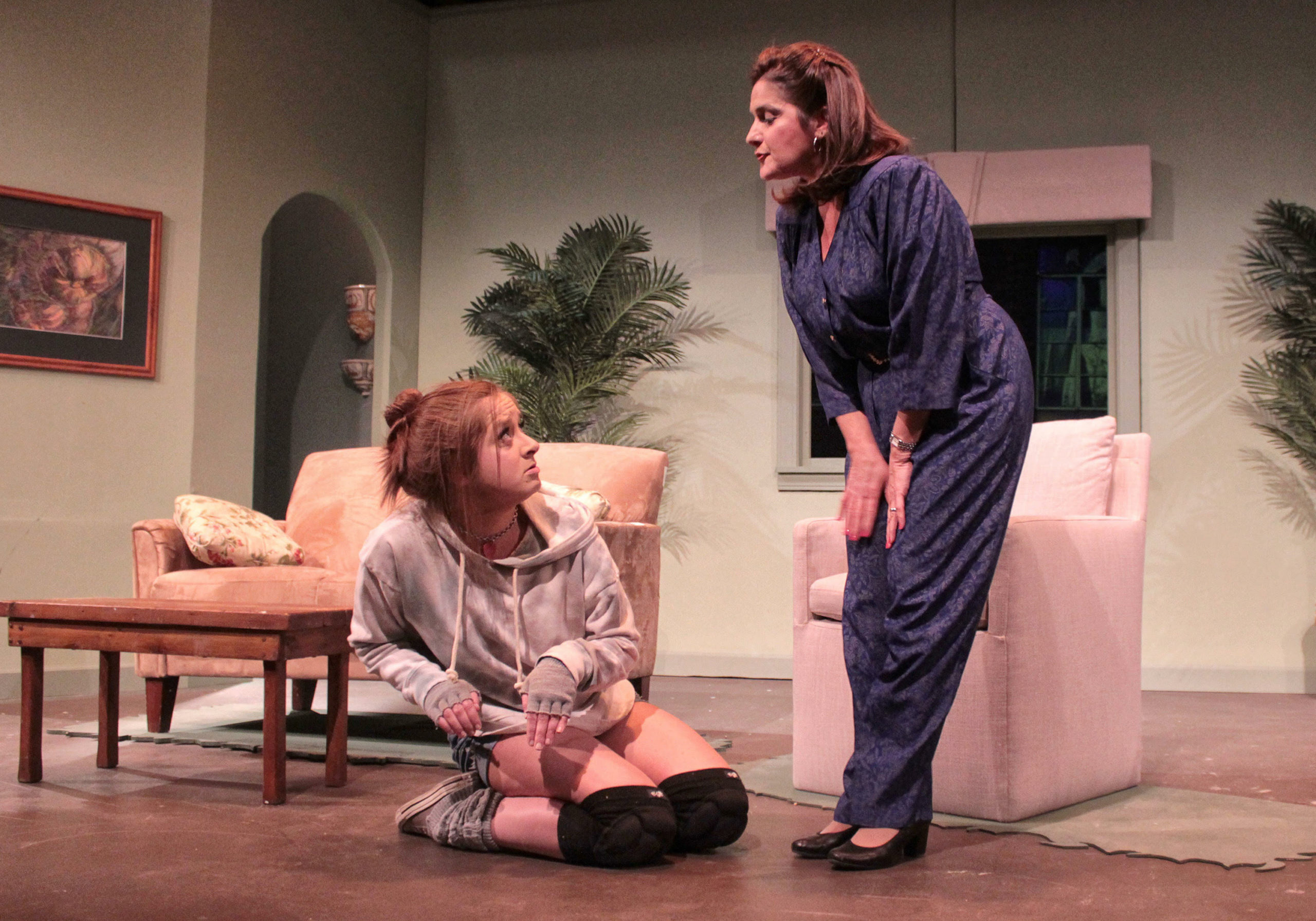 Amanda Griemsmann, left, as Sylvia and Catherine Maloney as Kate in a scene from the Hampton Theatre Company production of 