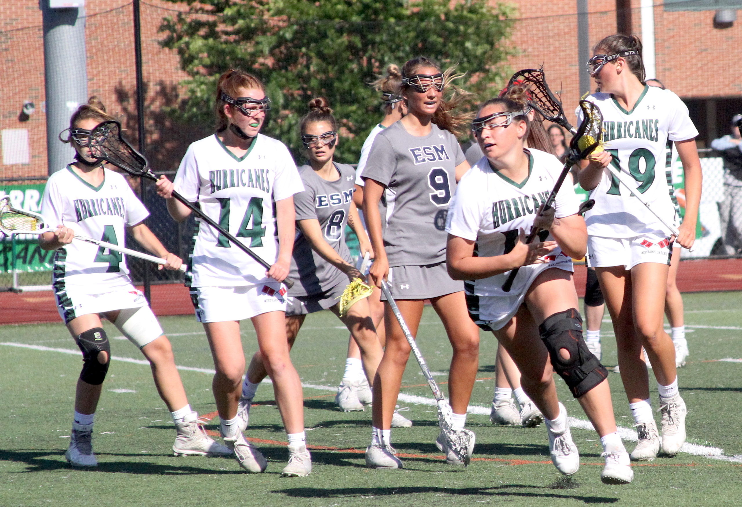 Westhampton Beach senior attack Kyleigh Tufano comes up with a ground ball. DESIRÉE KEEGAN