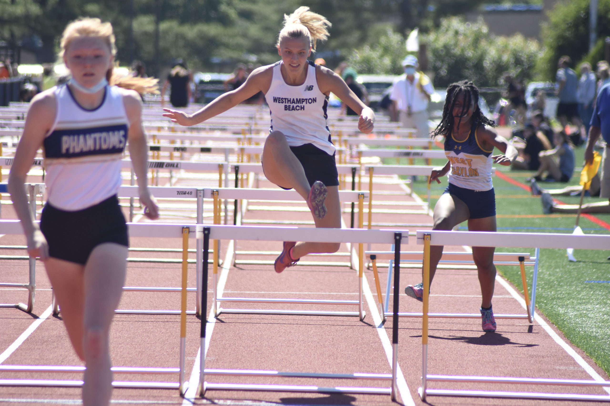 Westhampton Beach junior Valerie Finke finished seventh in the 100-meter hurdles at counties.