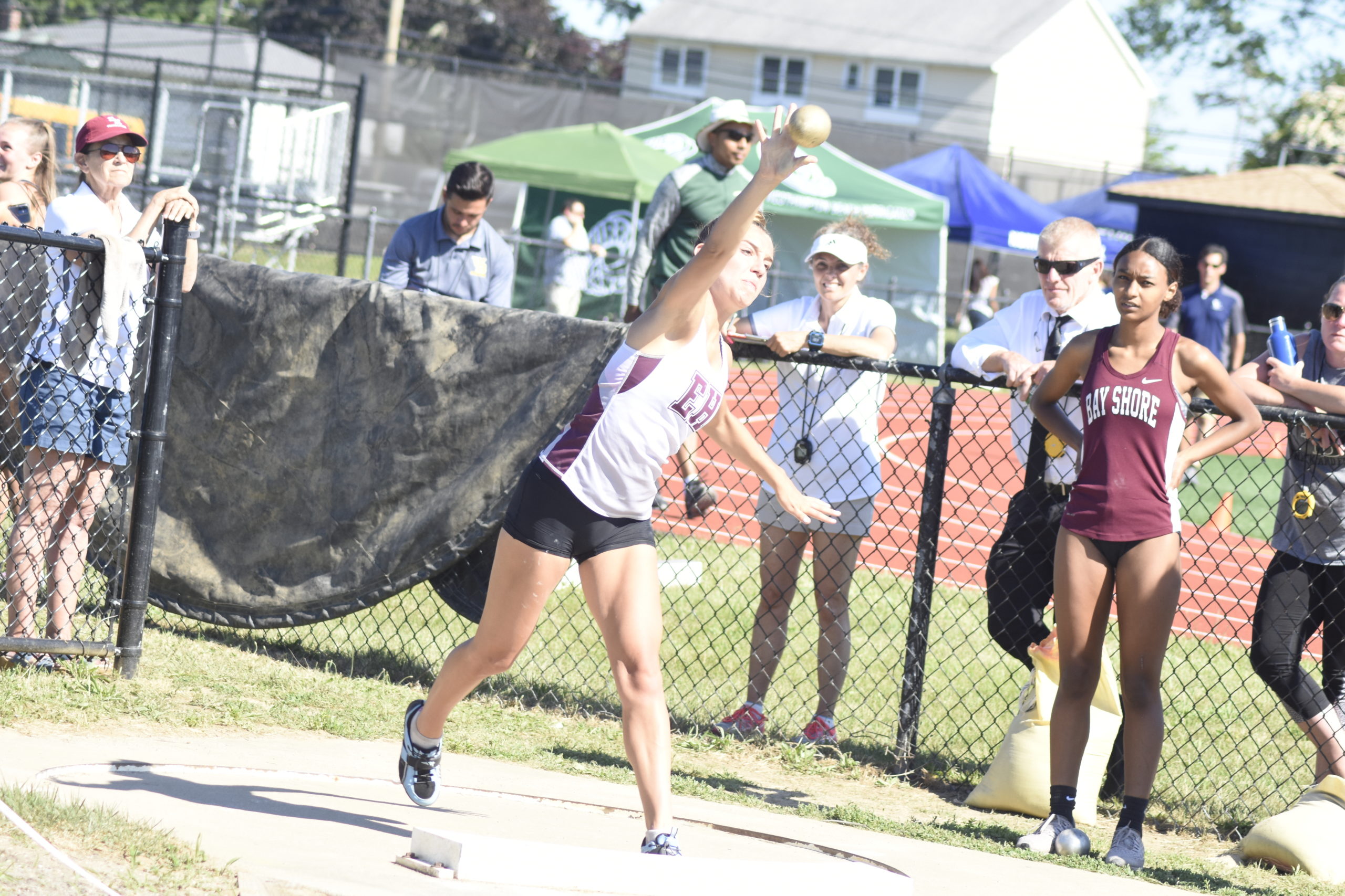 East Hampton senior Bella Tarbet placed third in the shot put portion of the pentathlon of which she placed ninth overall in the county.