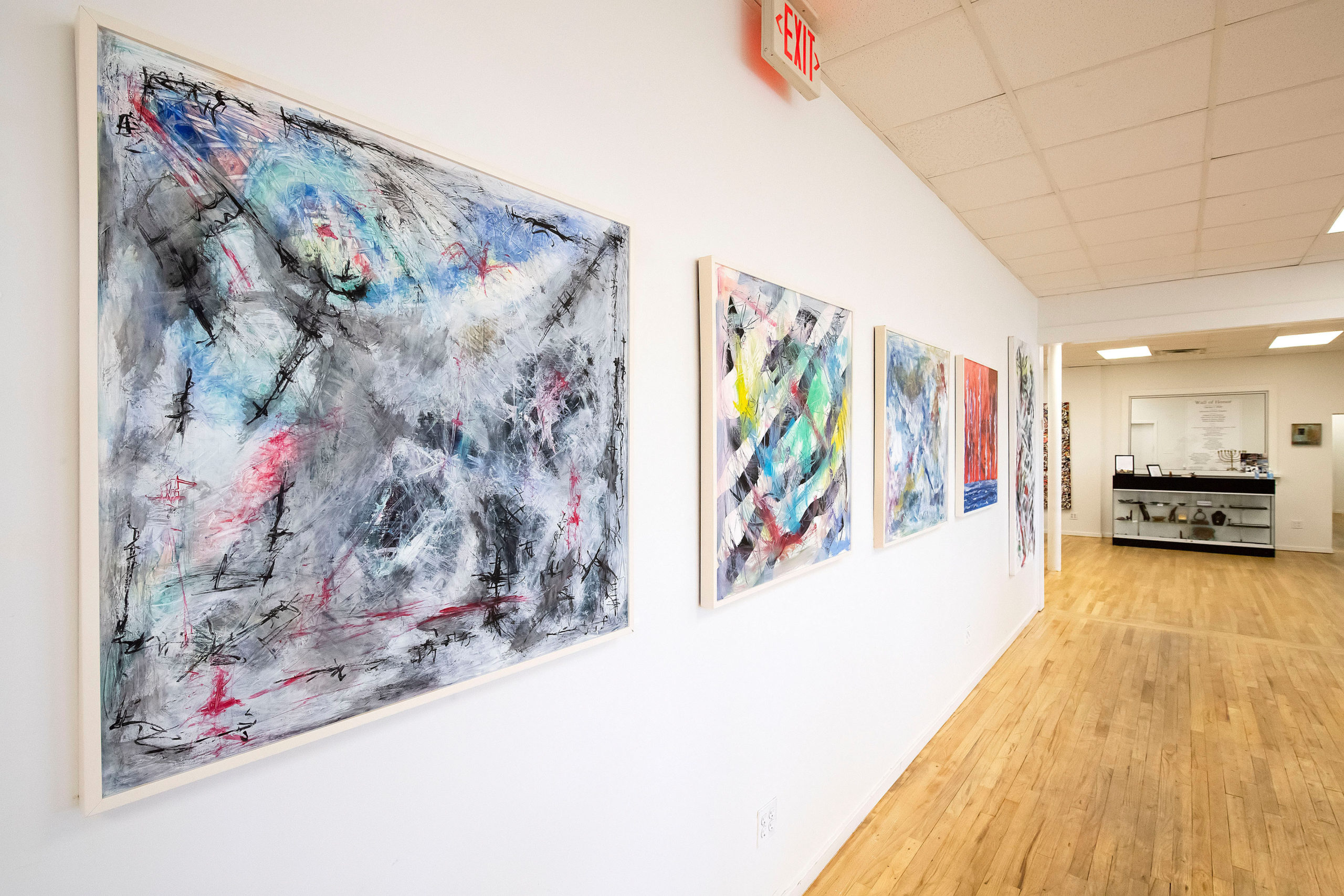 The artwork of Kimberly Goff at the Ezra Gallery in the Center for Jewish Life in Sag Harbor.    MICHAEL HELLER