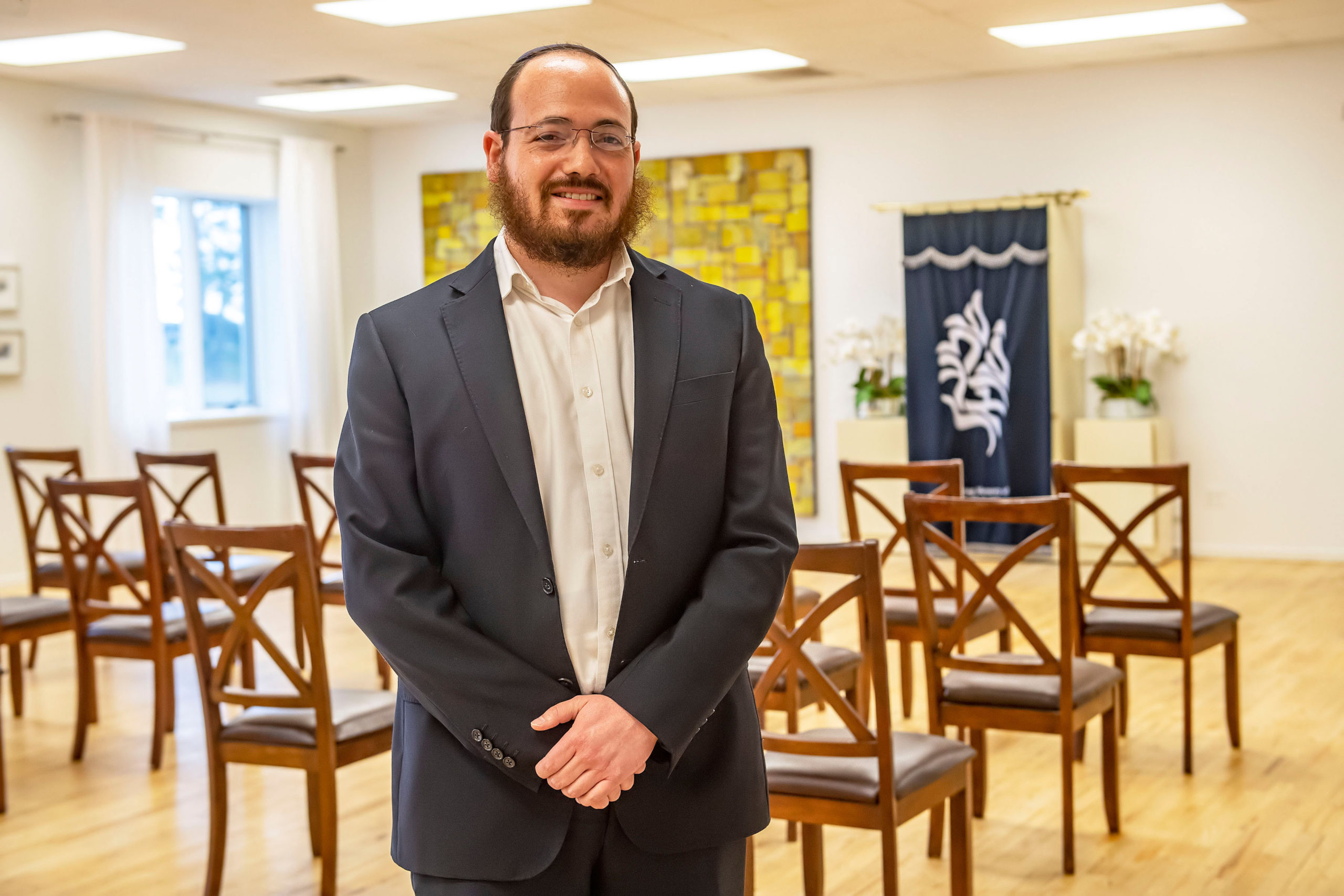 Chabad Rabbi Berel Lerman at the Center for Jewish Life in Sag Harbor.     MICHAEL HELLER