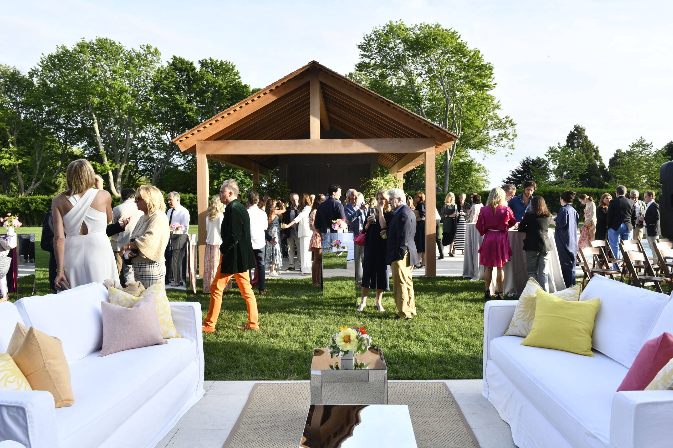 Local and celebrity guest, like, Brooke Shields, left, at the event at the newly restored Grosvenor Atterbury Estate in Southampton Village on June 12.  DANA SHAW