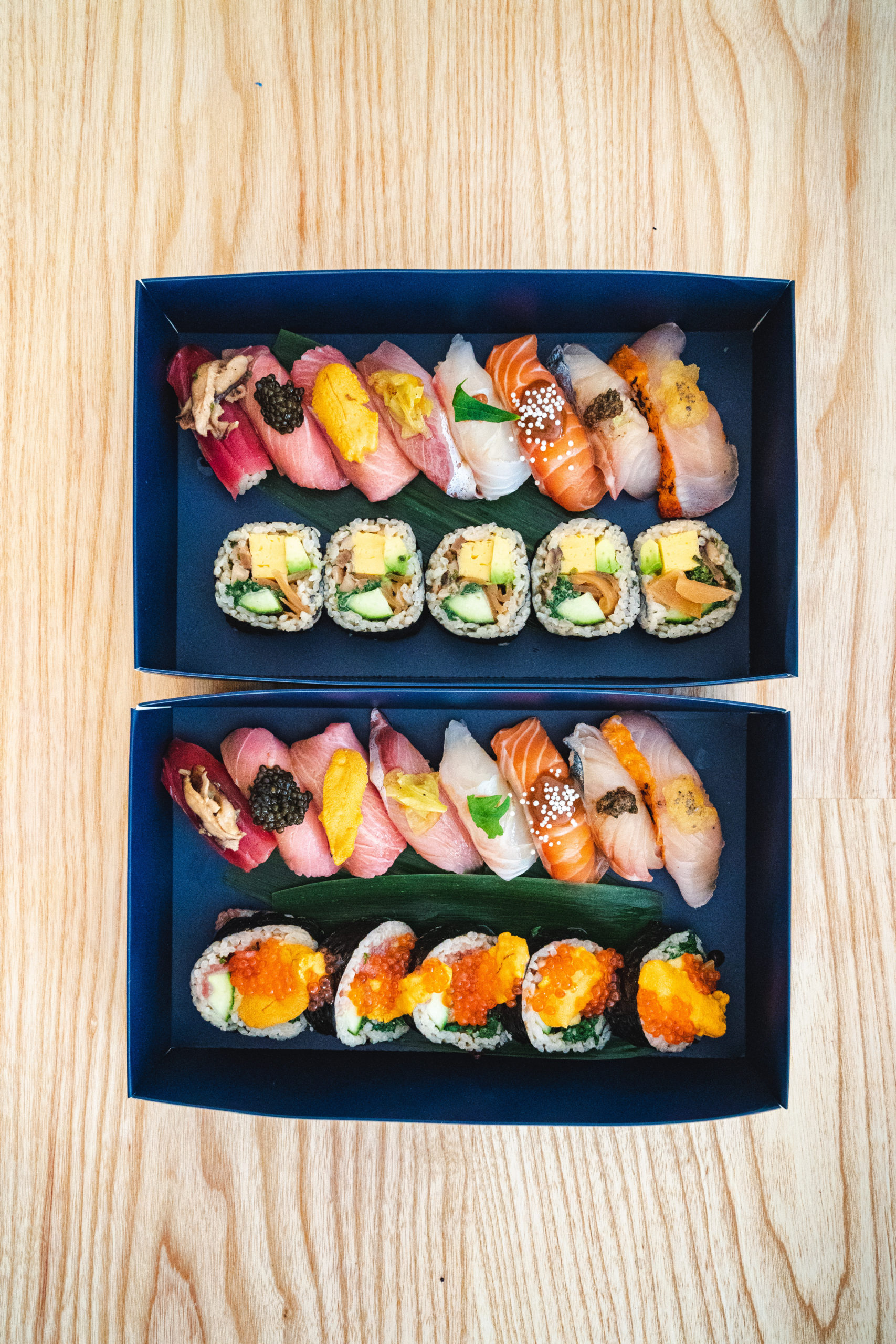 Kissaki’s menu offers its signature premium omakase boxes, specialty rolls and more.