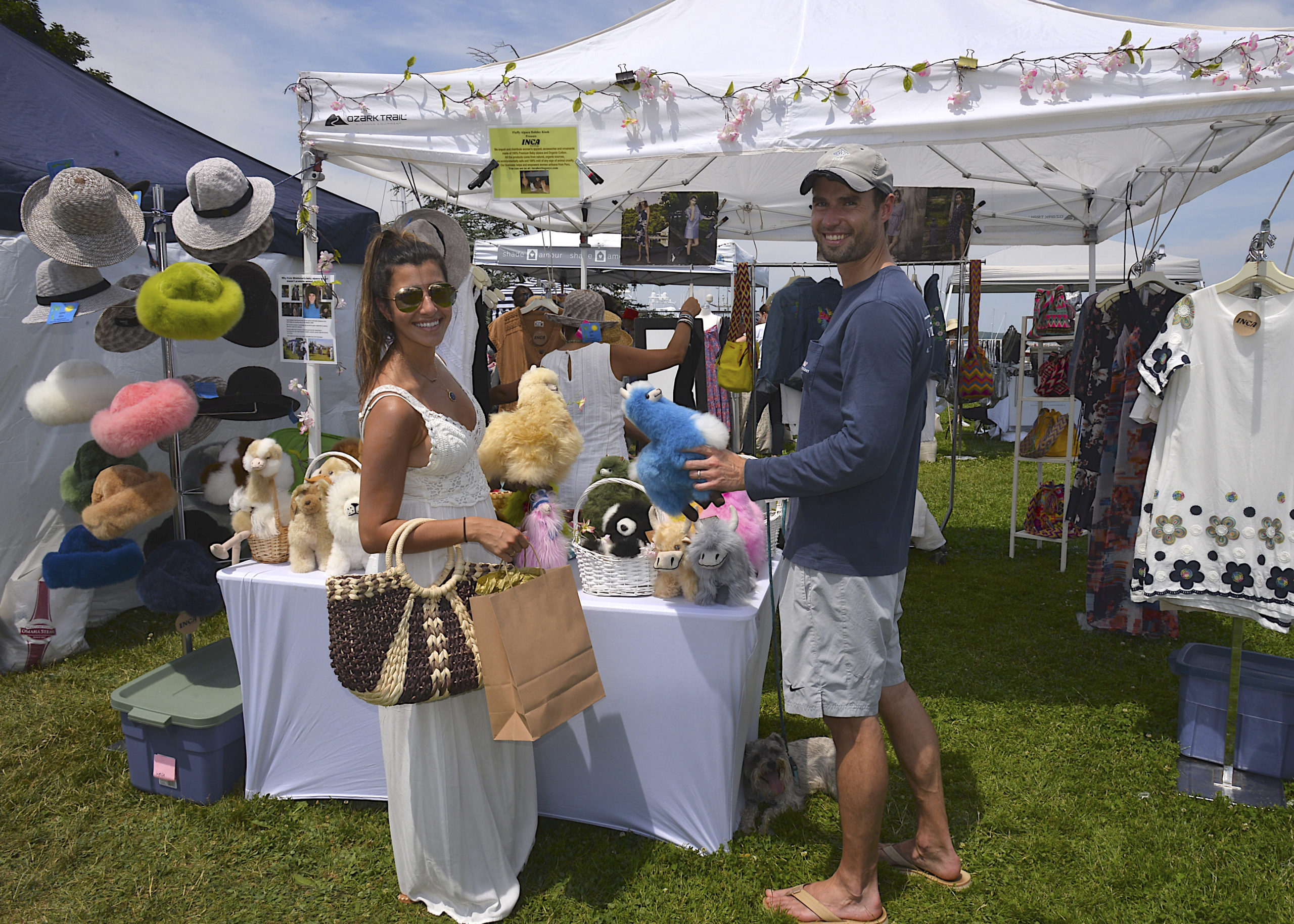Elle and Chris Petrie at the Sag Harbor Arts and Crafts Fair in Marine Park on Saturday. KYRIL BROMELY