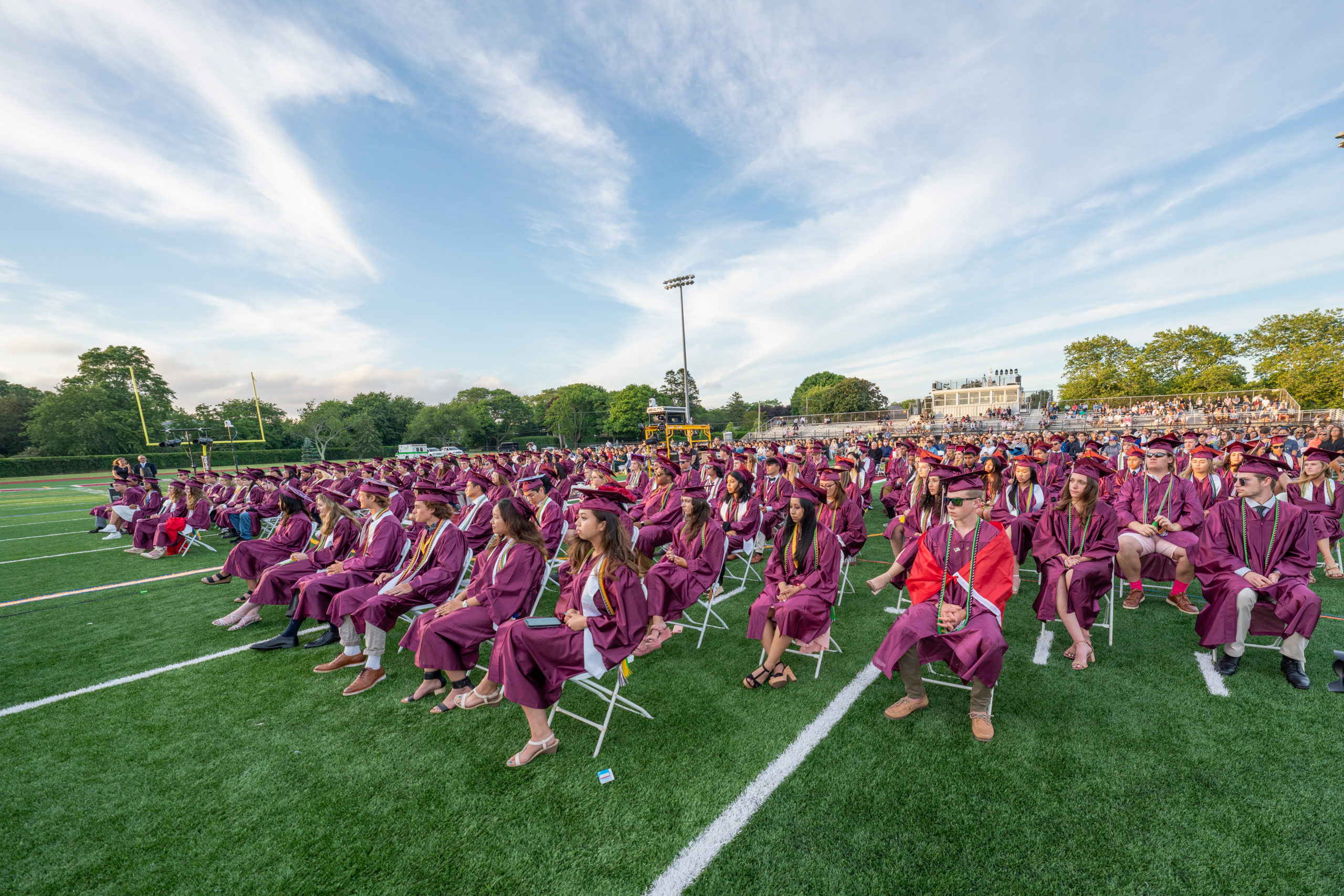 The Southampton High School Class of 2021 celebrated commencement outdoors on Friday evening.    RON ESPOSITO