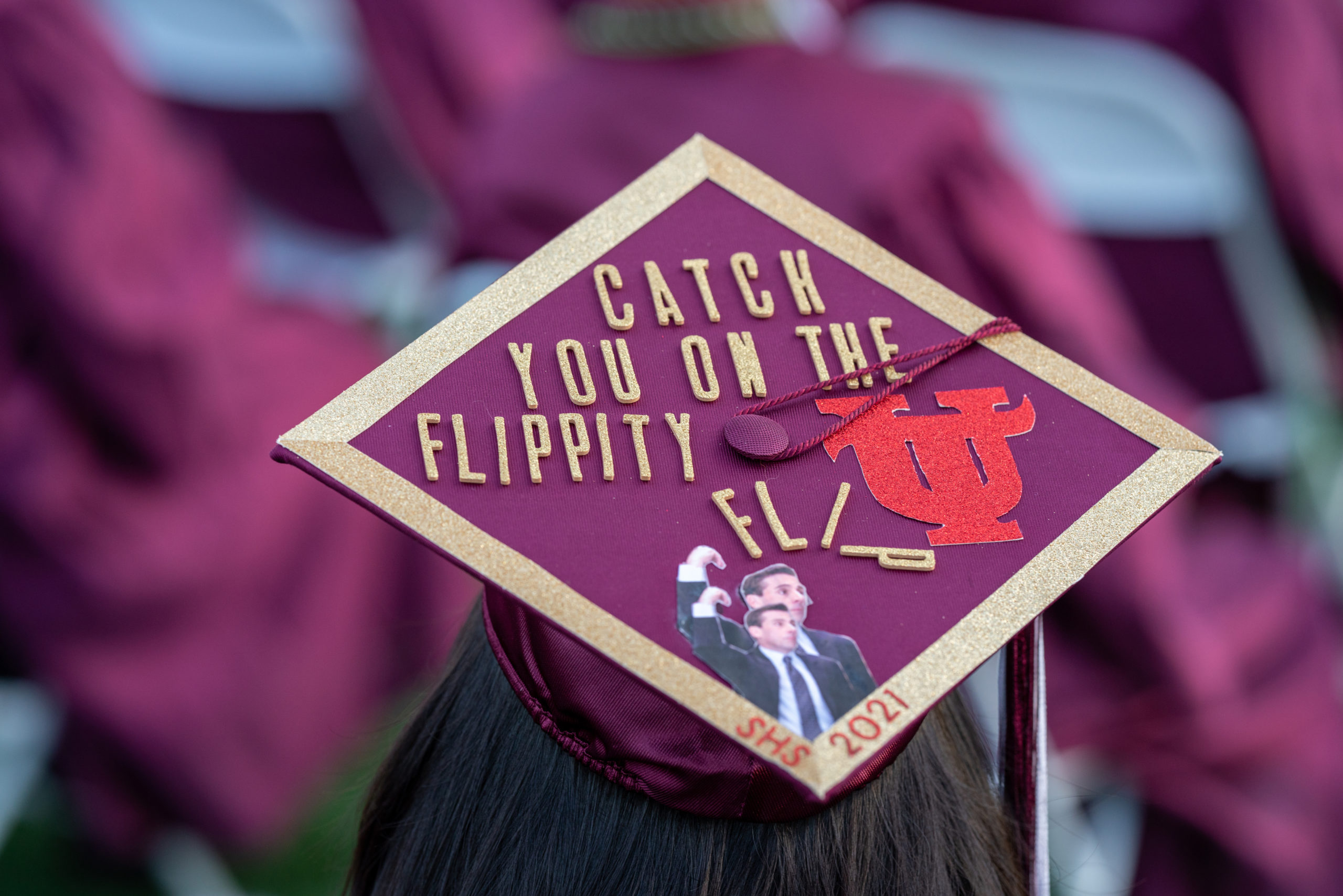 The Southampton High School Class of 2021 celebrated commencement outdoors on Friday evening.    RON ESPOSITO