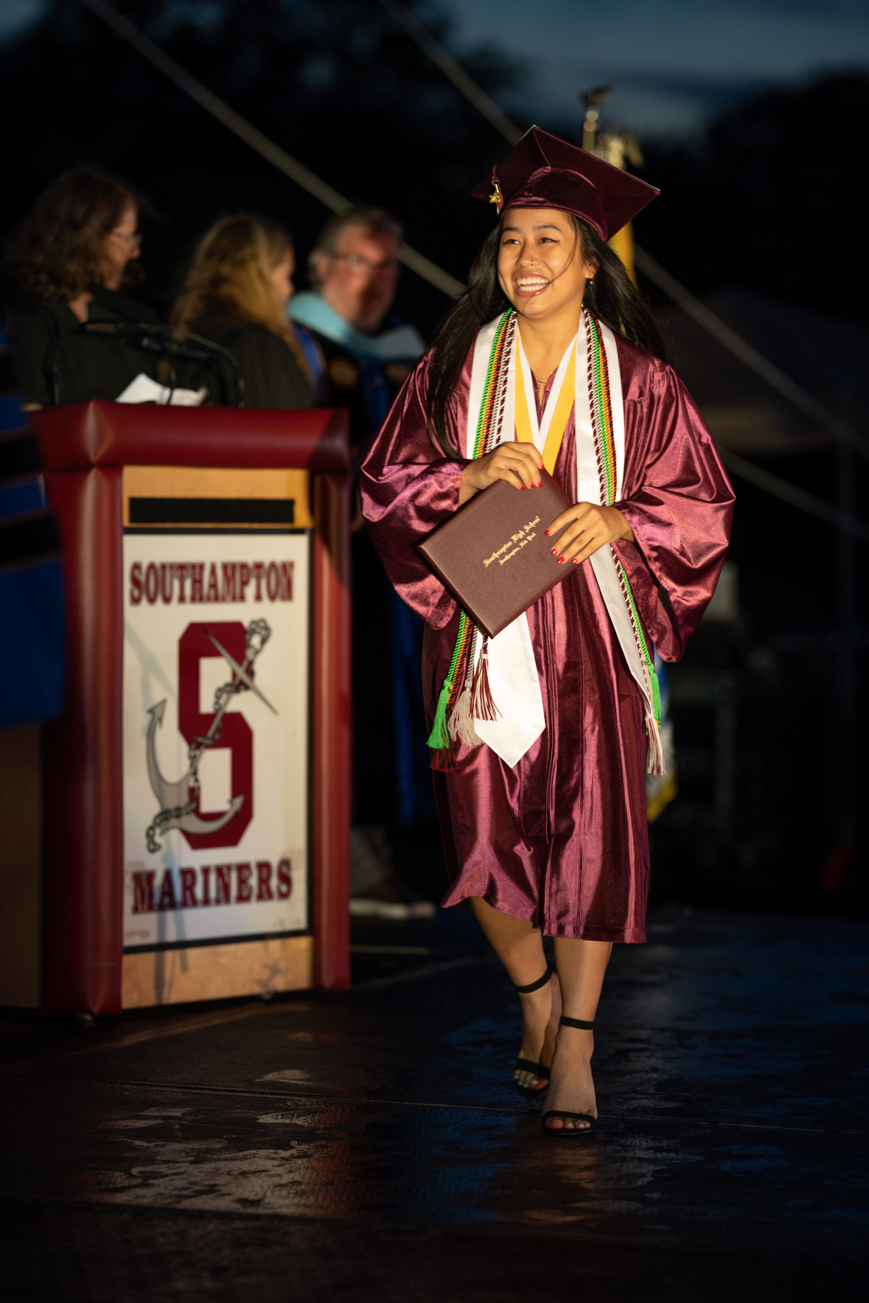 Jasmin Esposito receives her diploma on Friday evening.    RON ESPOSITO