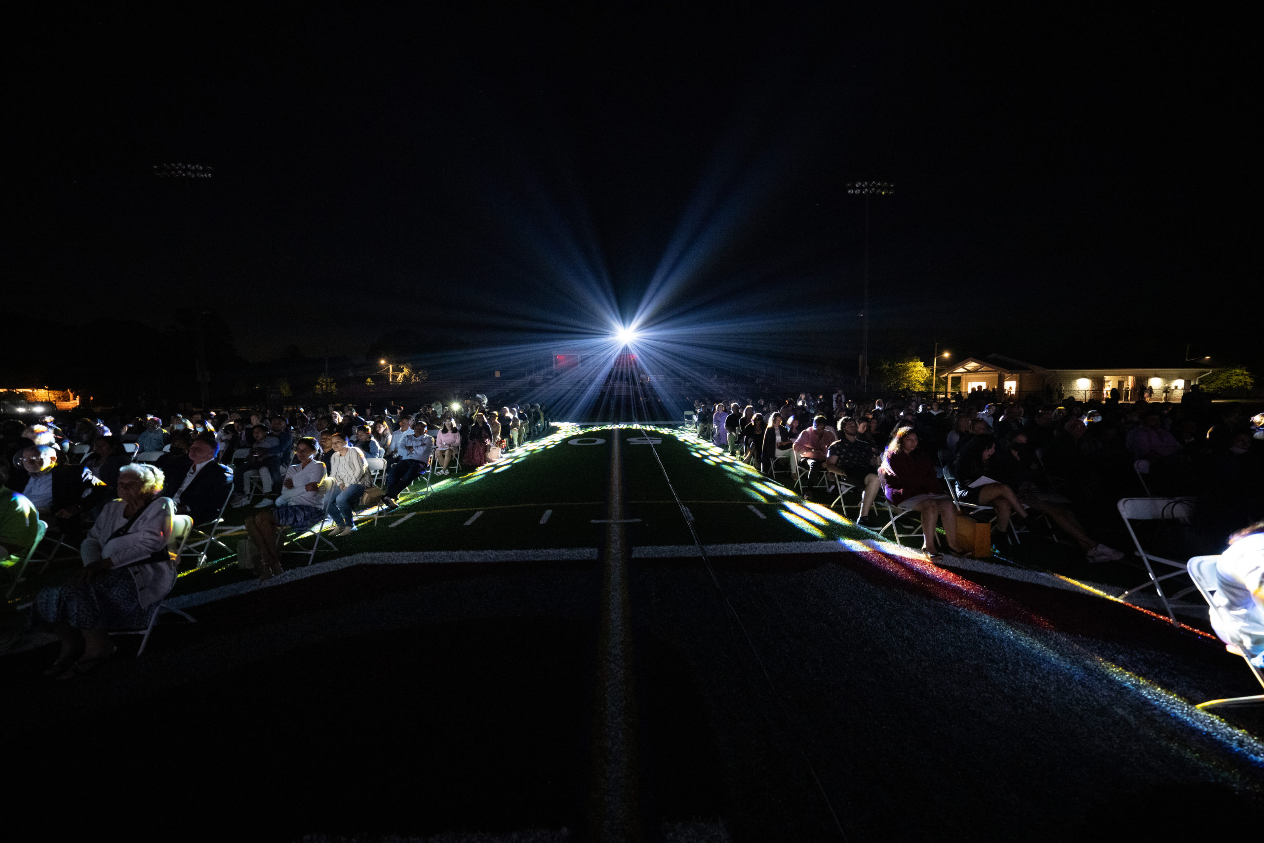 The Southampton High School Class of 2021 celebrated commencement outdoors on Friday evening.    RON ESPOSITO