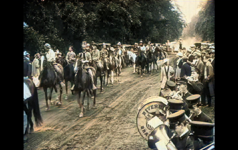 Horses on parade in Pathé News newsreel of East Hampton’s Fourth of July parade in 1915.
