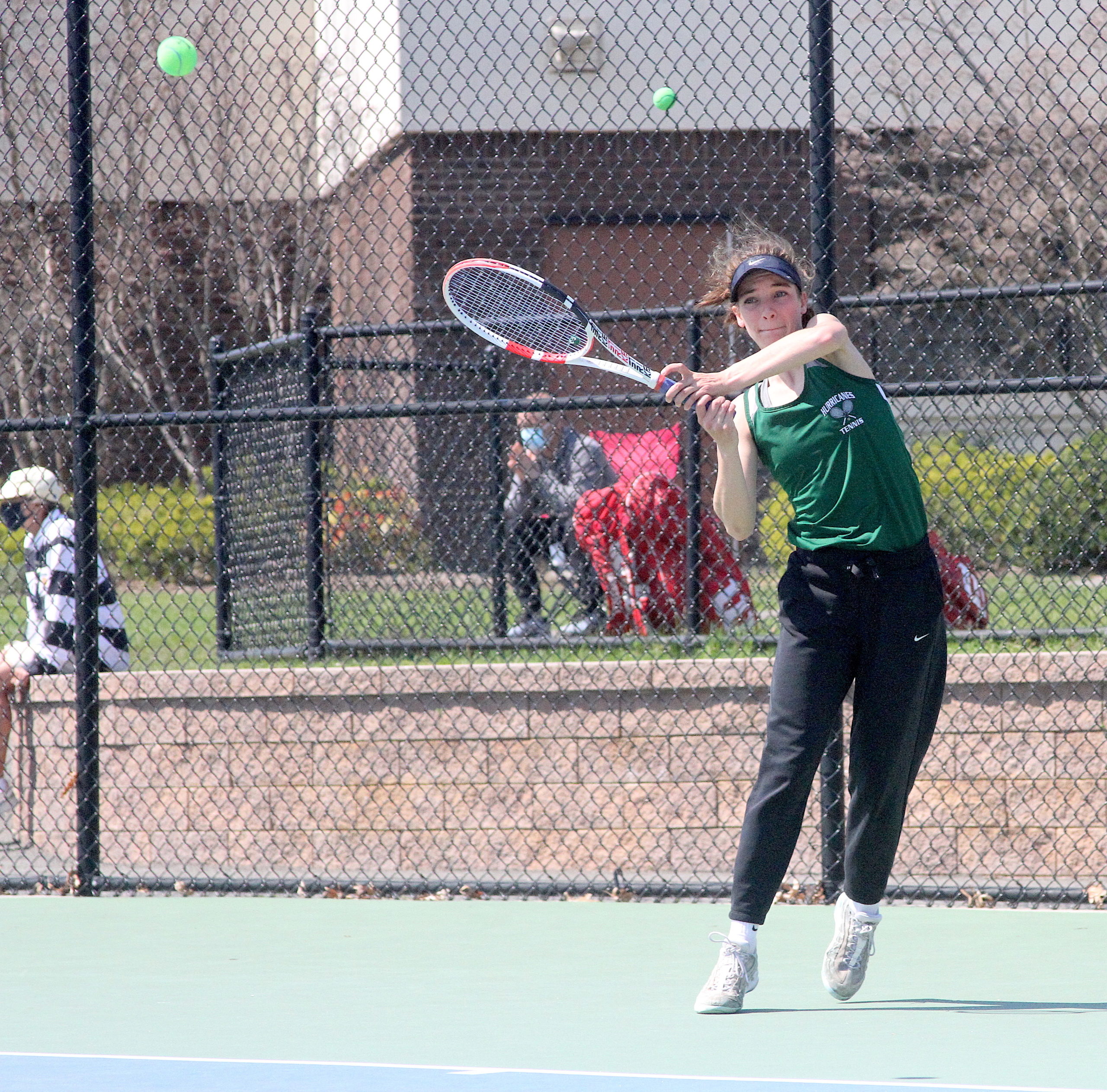 Westhampton Beach rising senior Rose Hayes keeps a volley going.