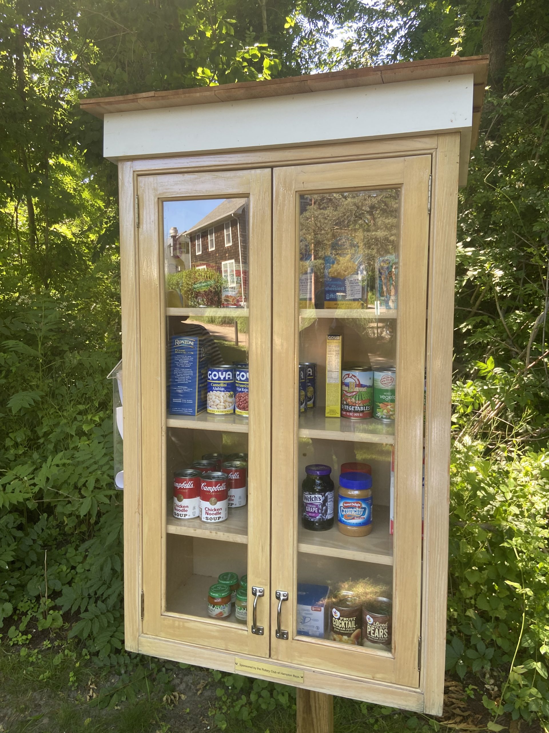 Food box outside Good Ground Park in Hampton Bays