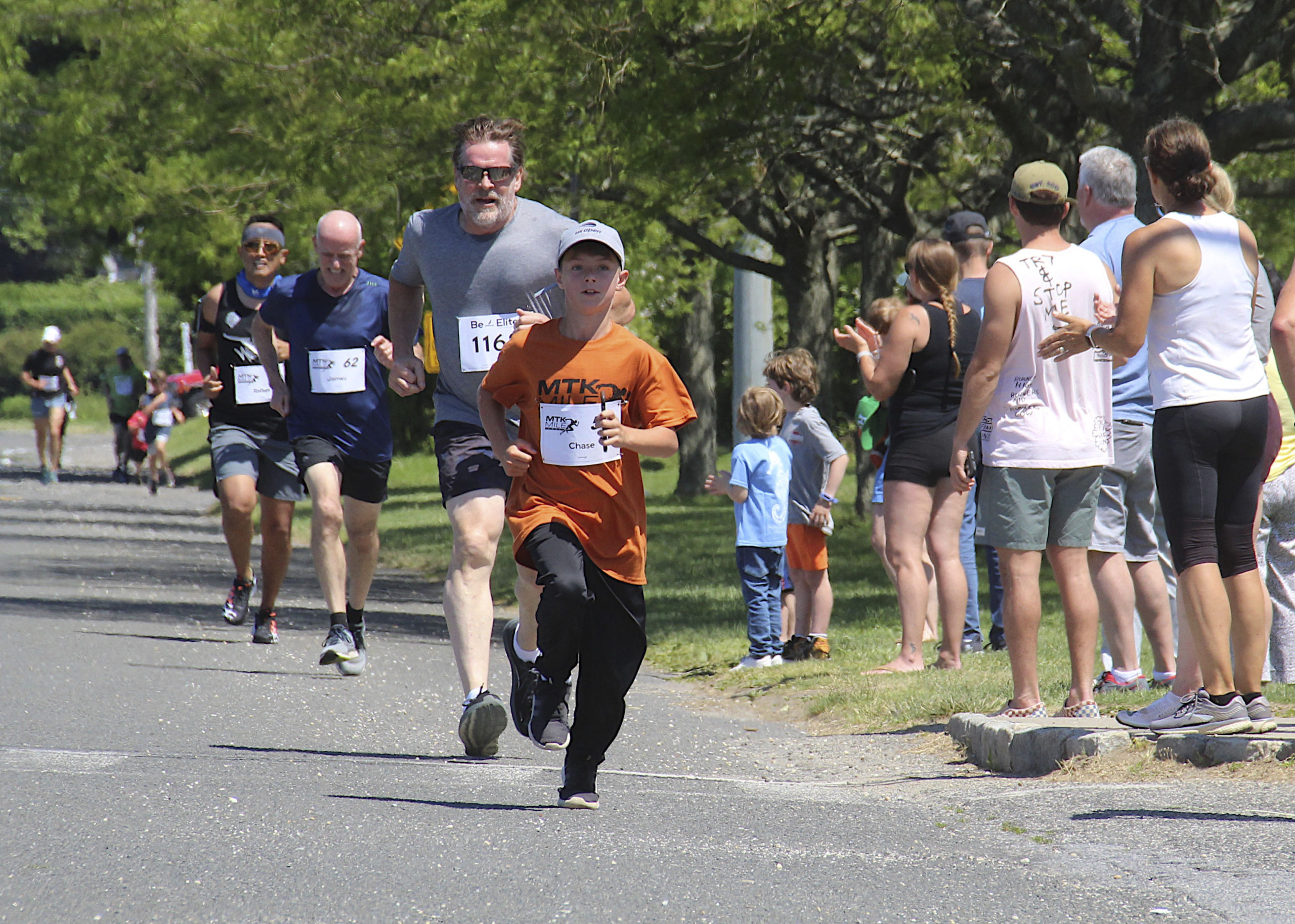 Chase Bohnsack, 10, running the Montauk Mile.  KYRIL BROMLEY