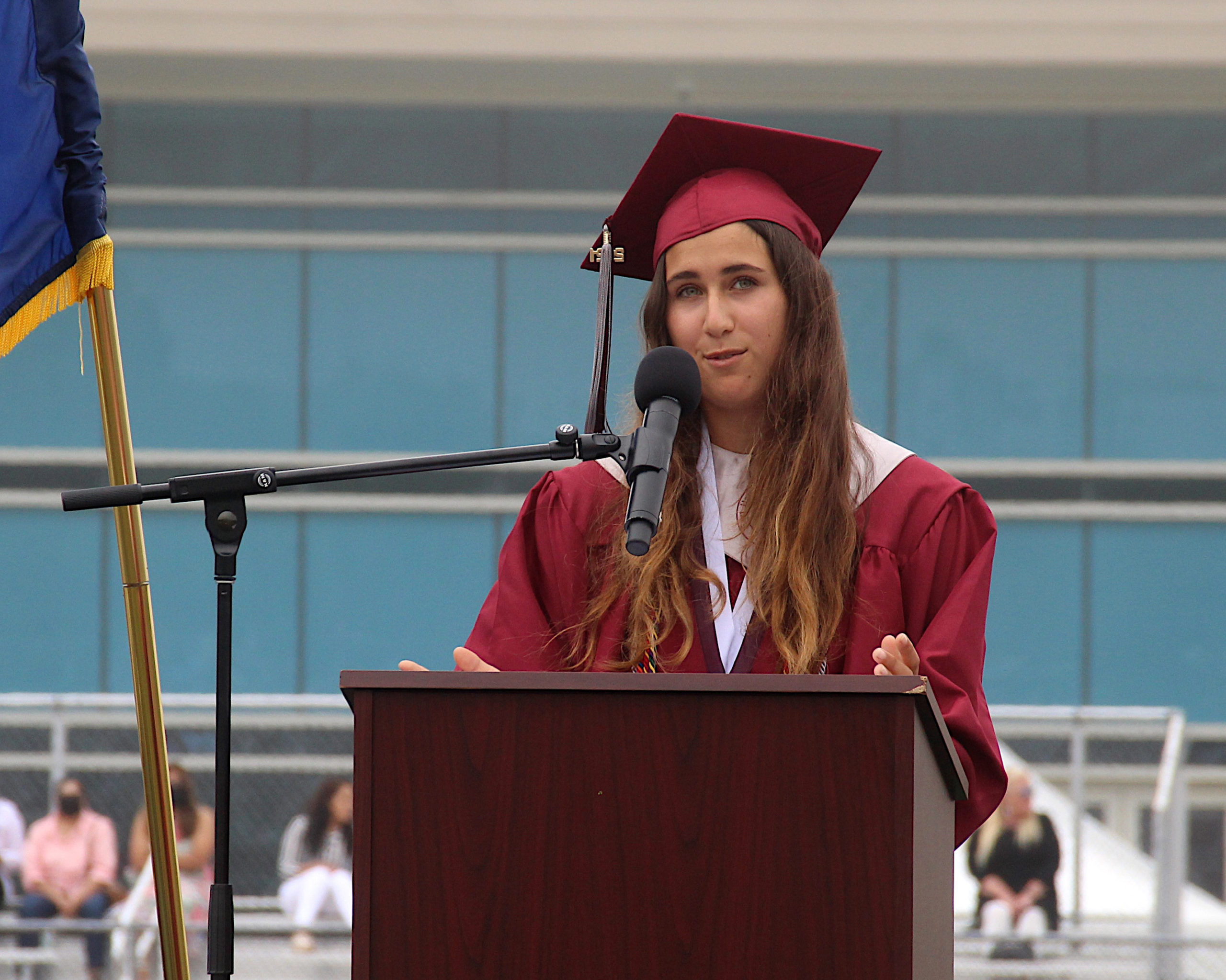 The East Hampton High School Salutatorian Anni Spacek.  KYRIL BROMLEY