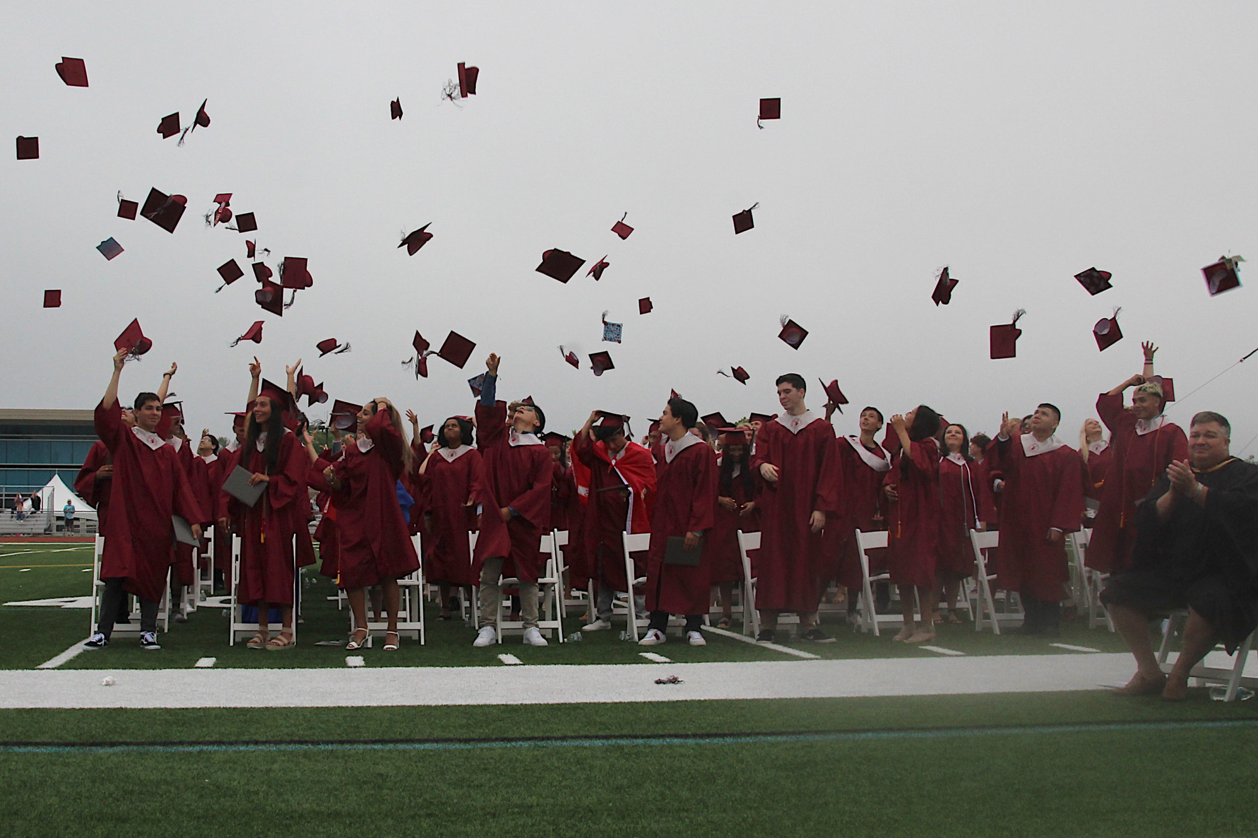 The East Hampton High School Class of 2021 received their diplomas on Saturday morning on the high school grounds.  KYRIL BROMLEY