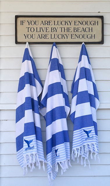 Beach towels from Sag Harbor Charm.  Courtesy Susie Mackenzie Malignon