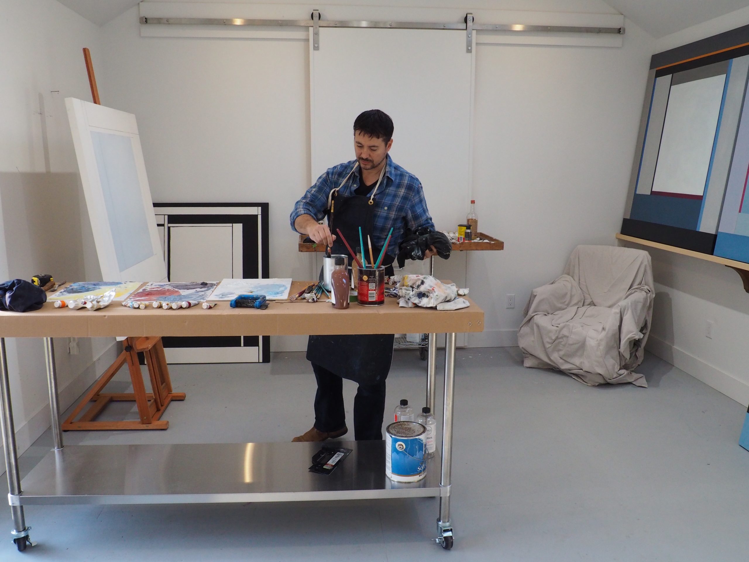 Chris Kelly at work in the studio.