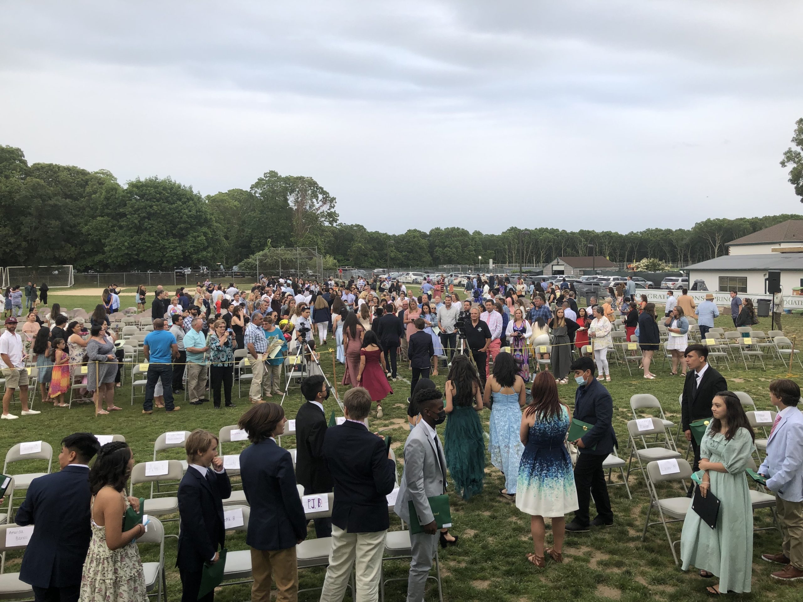 Students file out of eighth grade graduation on Saturday, June 26. The eighth grade were treated to a graduation ceremony on school grounds as well as an evening banquet.