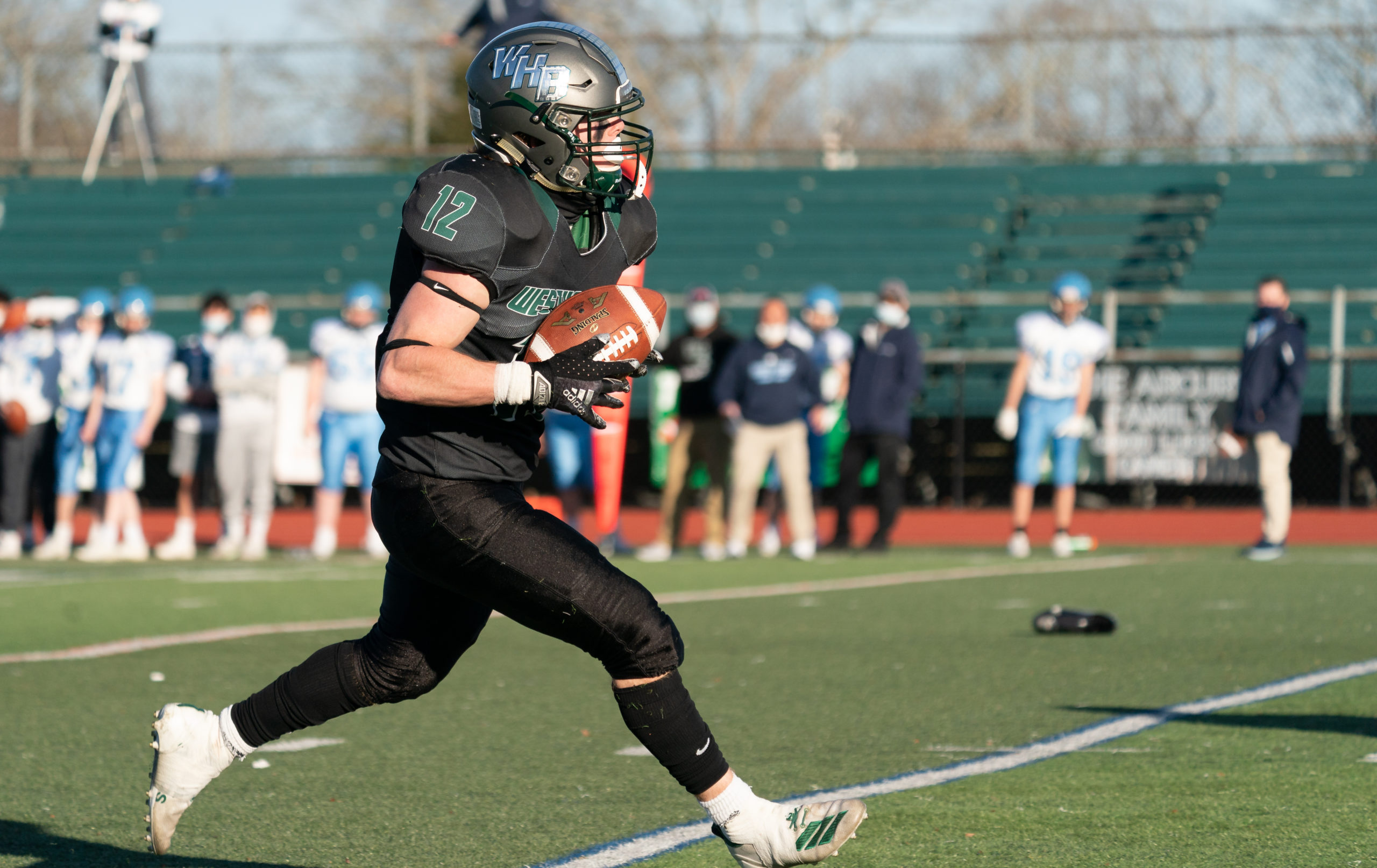 Westhampton Beach senior Aidan Cassara in the season opener against Rocky Point this past season.
