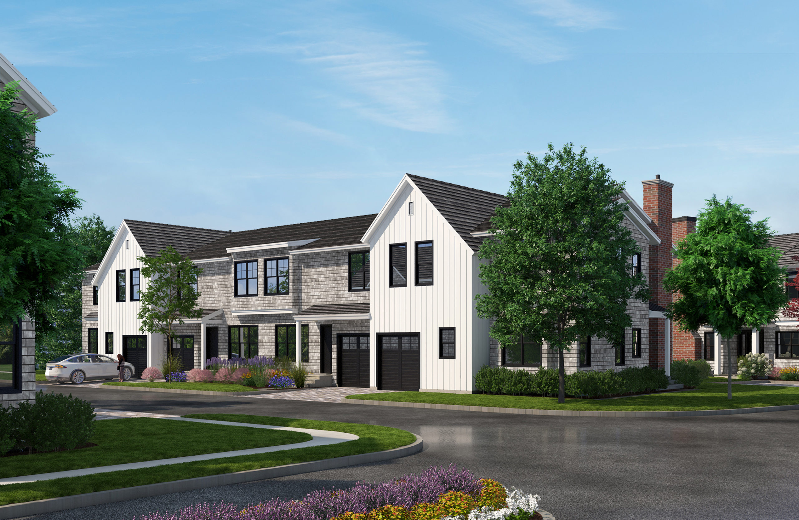 An artist's rendering of the town homes.