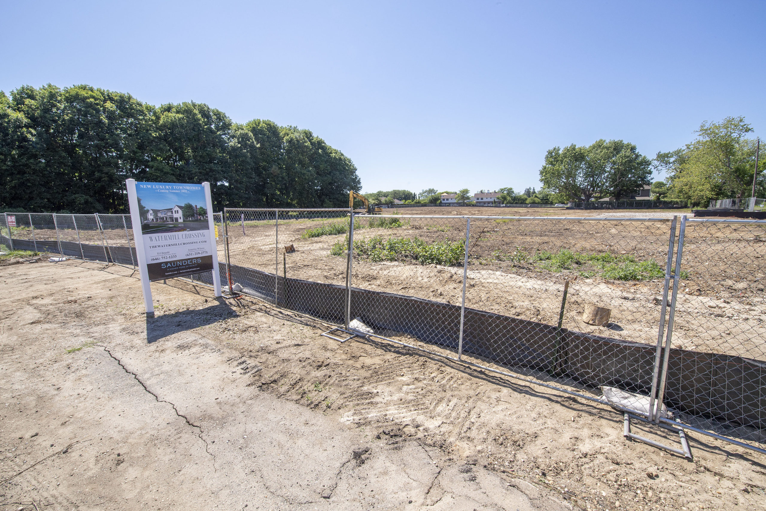 Acreage fronting Montauk Highway in Water Mill has been cleared for a long-aborning town homes project.