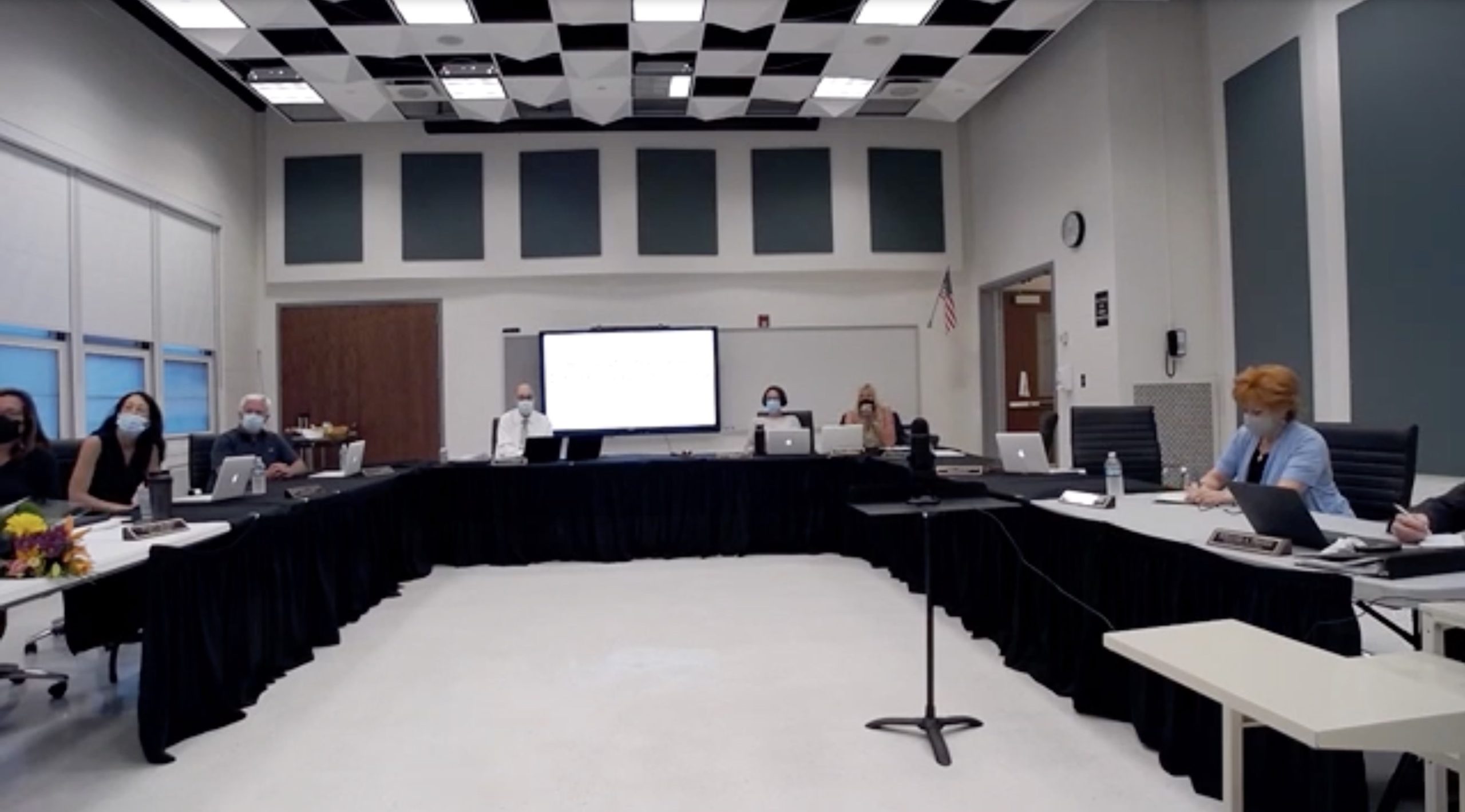 The Westhampton Beach Board of Education at a meeting this week.