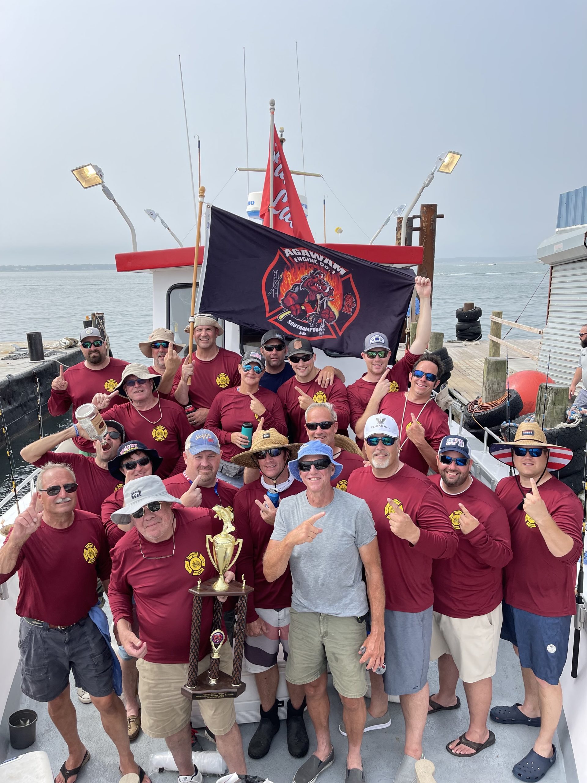 The members of the Southampton Fire Department's Agawam Engine Company spent a day fishing aboard the Hampton Lady last week.