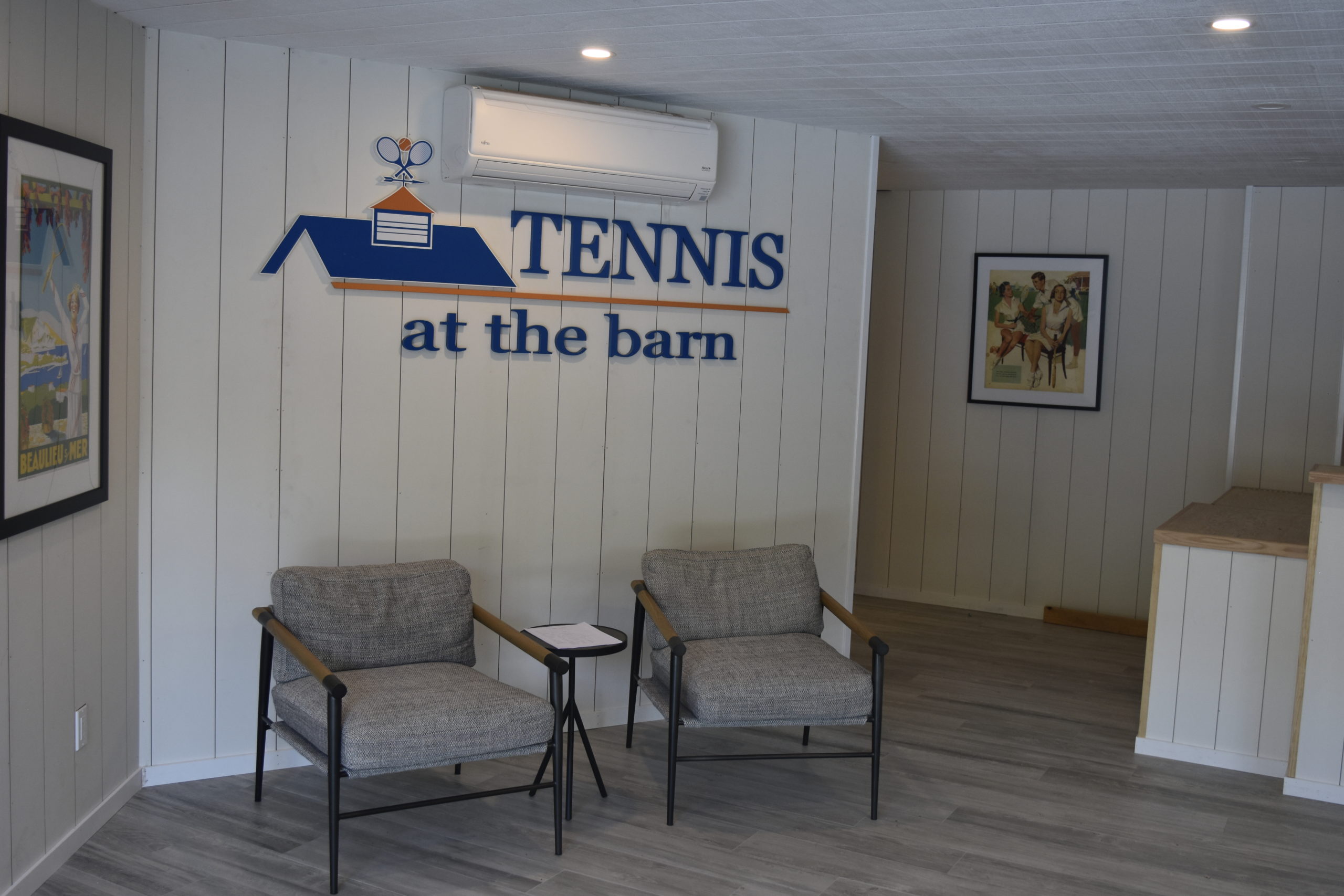 The lobby of Tennis At The Barn.