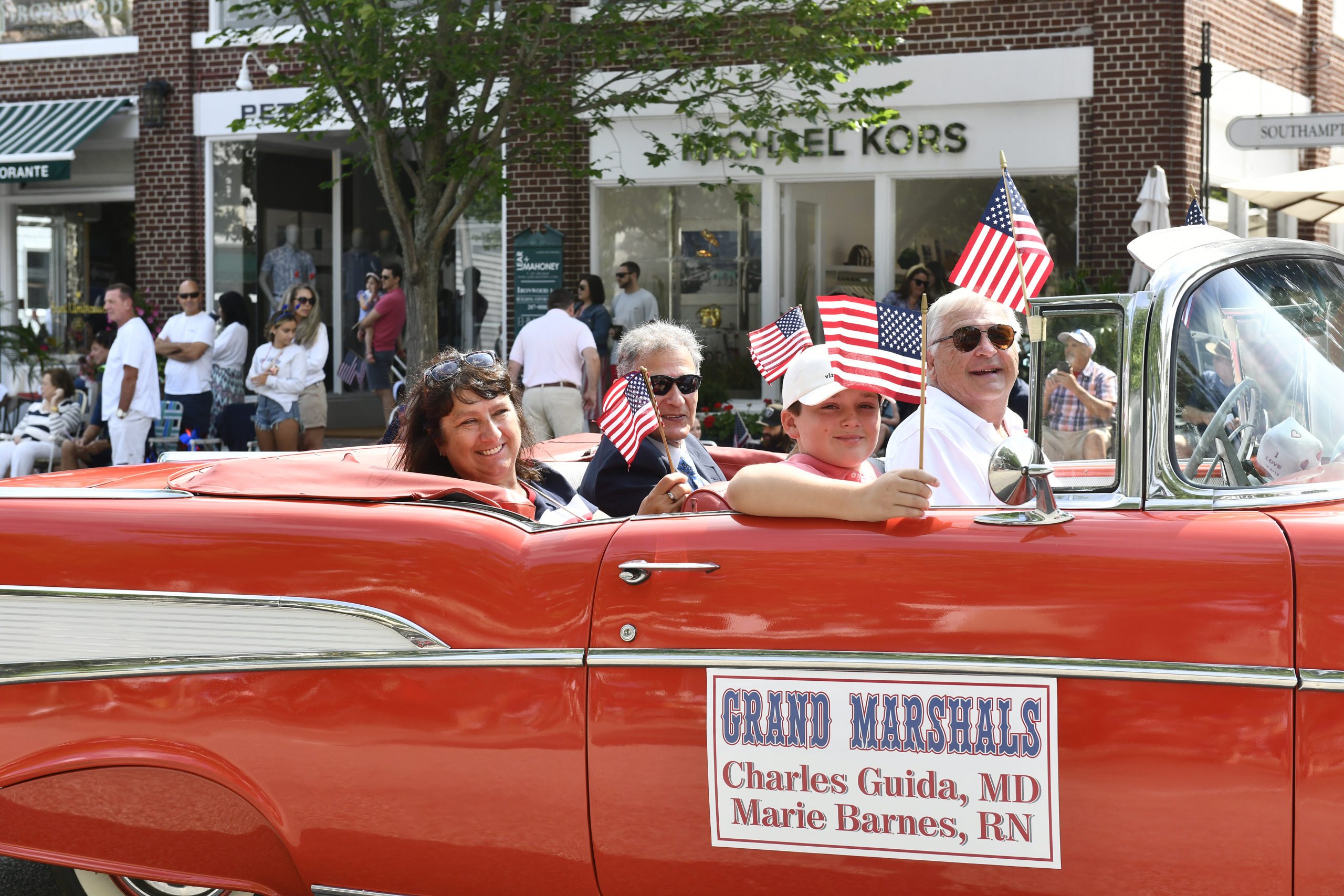 The Fourth of July Parade in Southampton Village on Monday morning.    DANA SHAW