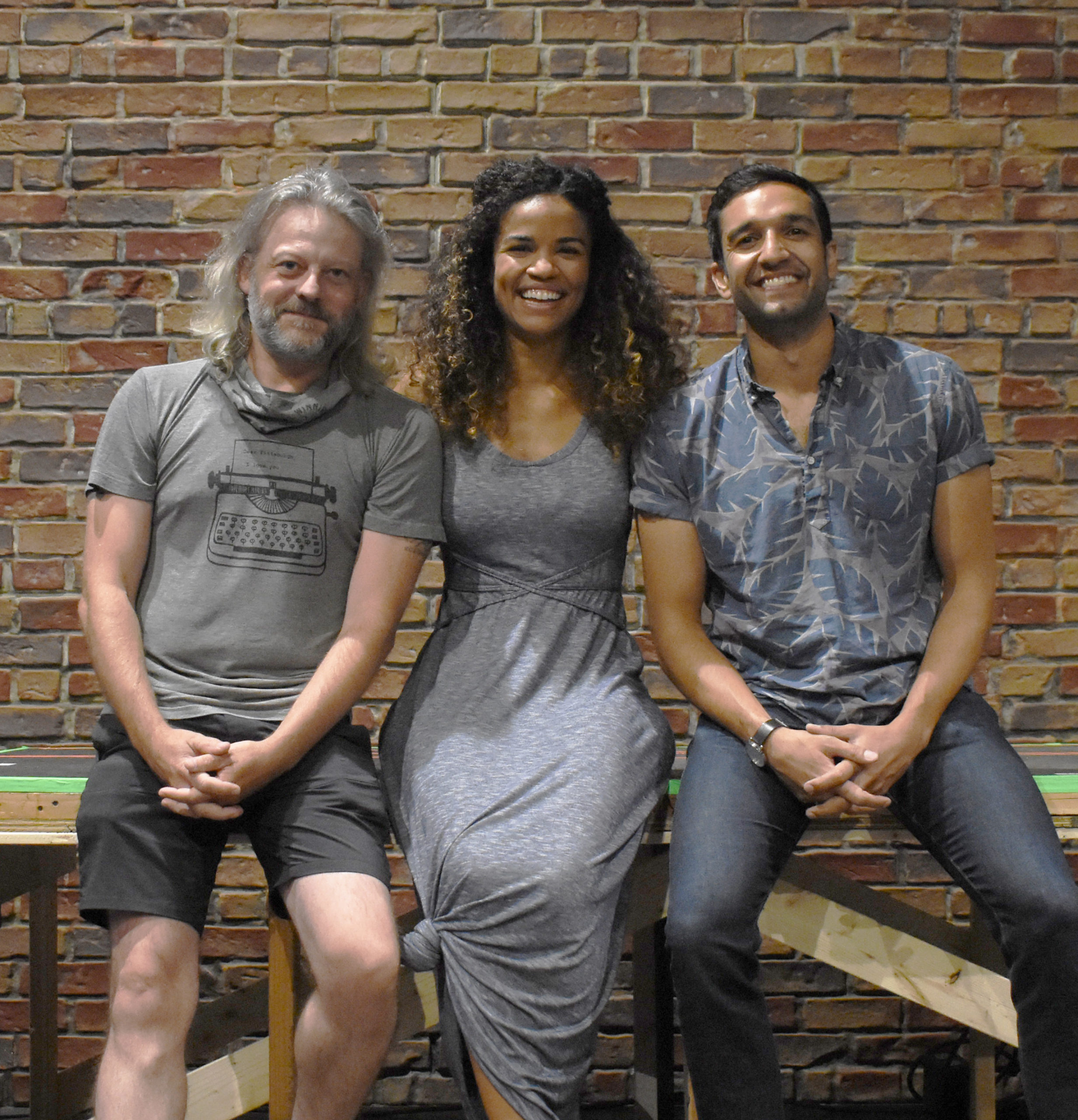 From left, Jeremy Kushnier, Britney Coleman and Deven Kolluri star in Bay Street Theater's production of 