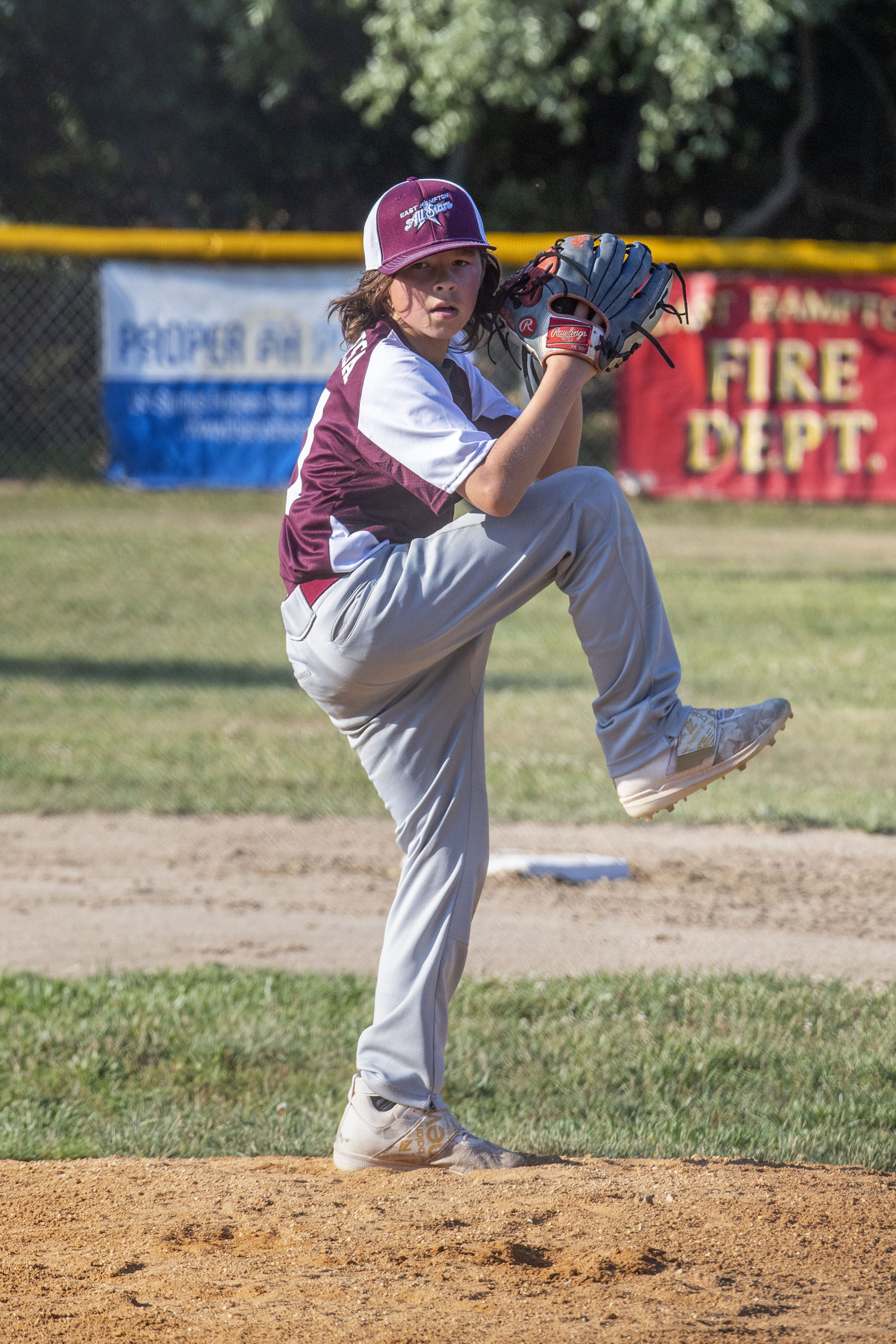 East Hampton's Kai Alversa on the mound during the 12U All-Stars game against Longwood on Wednesday, June 30.