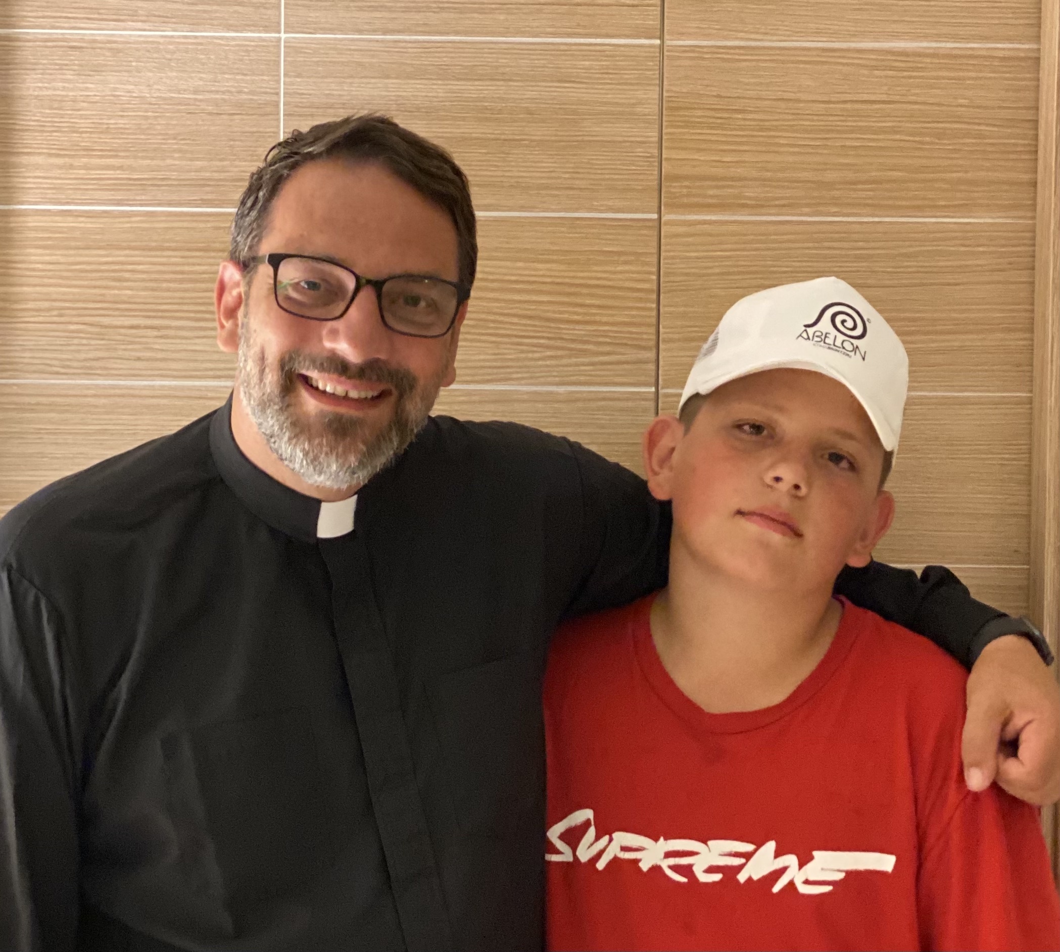 Father Constantine Lazarakis and his son, Demetrios.