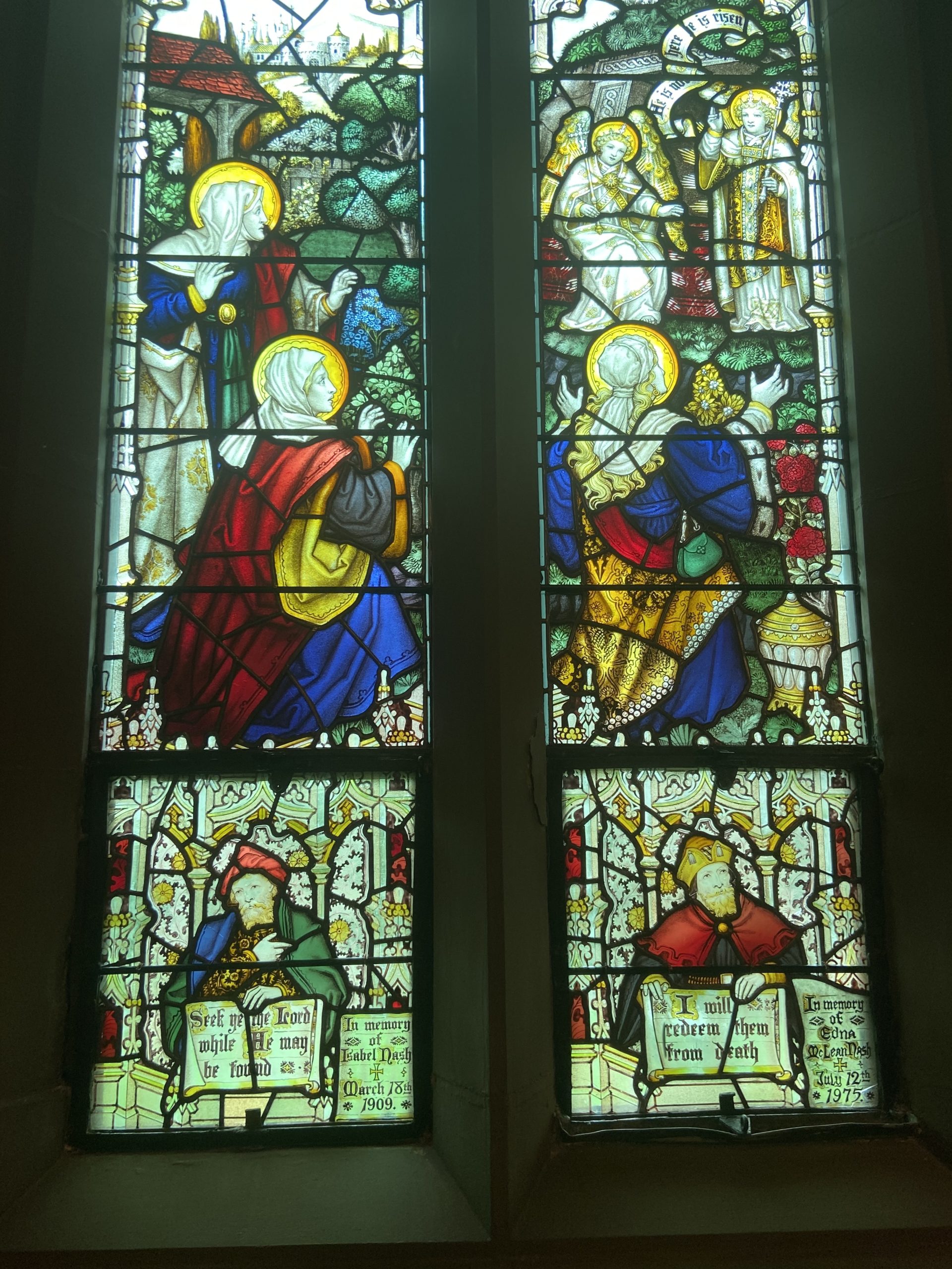 The newly restored church windows at St. Luke's Episcopal Church