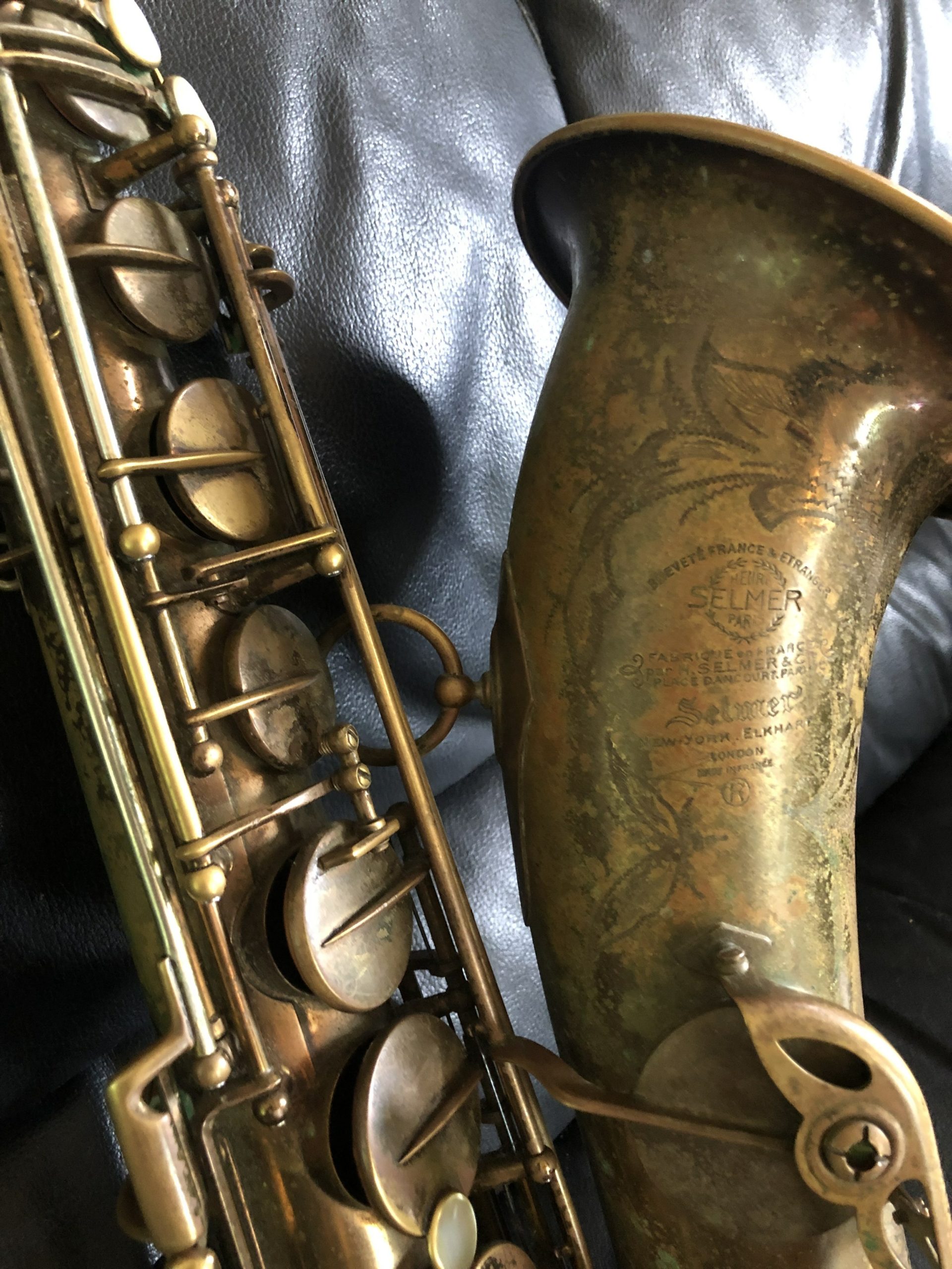 Pat DeRosa still plays the Selmer Mark VI saxophone he purchased in the 1940s. CAILIN RILEY