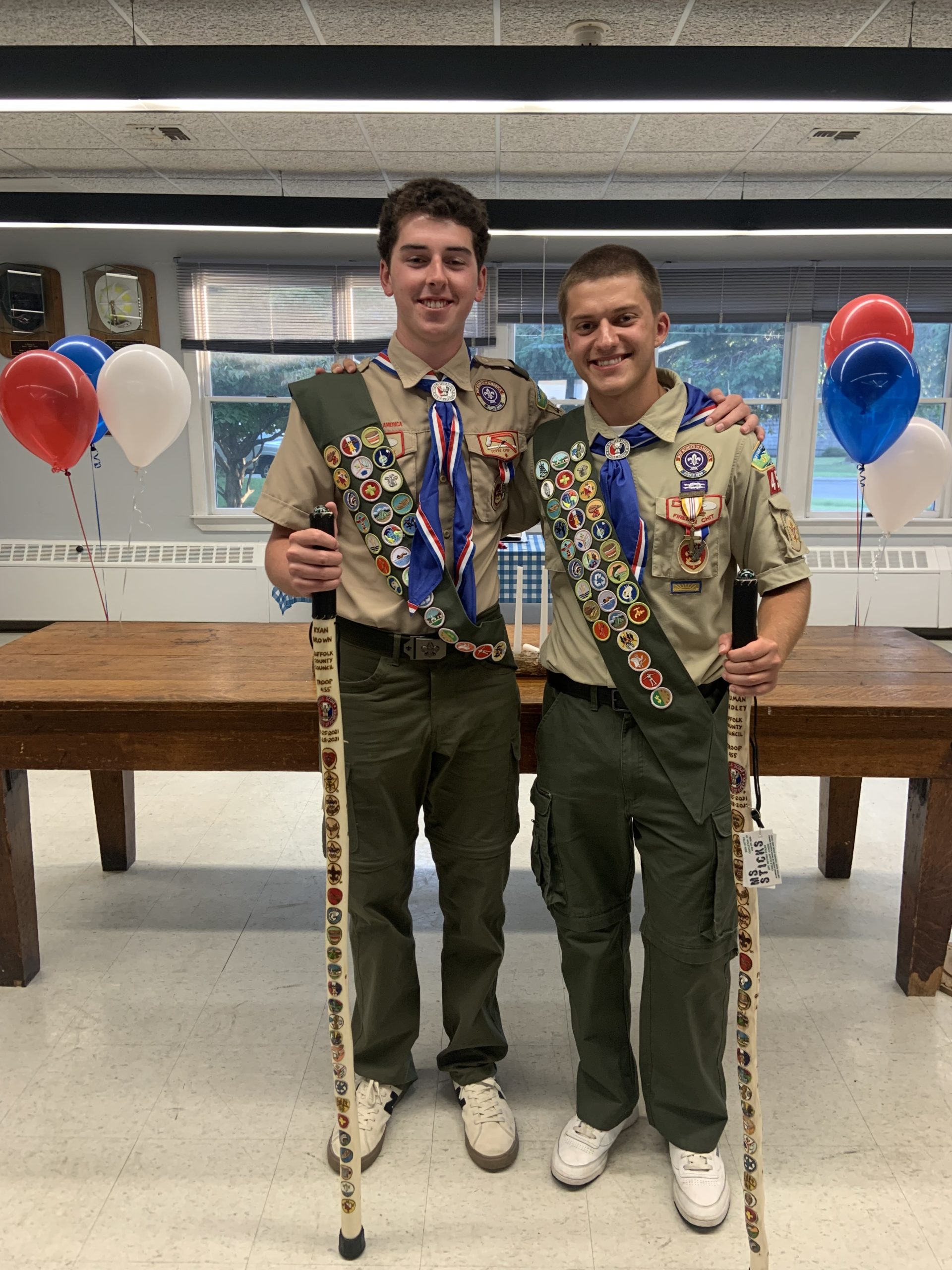 Sag Harbor Troop 455's latest Eagle Scouts, Ryan Brown and Truman Yardley. STEPHEN J. KOTZ