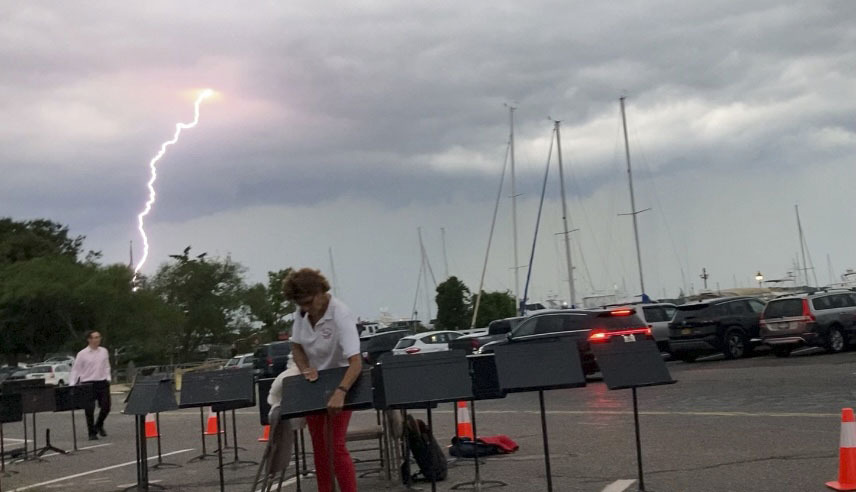 A severe storm swept through Sag Harbor on Tuesday evening cancelling the Sag harbor Community Band concert that was scheduled.      Maria Reininger