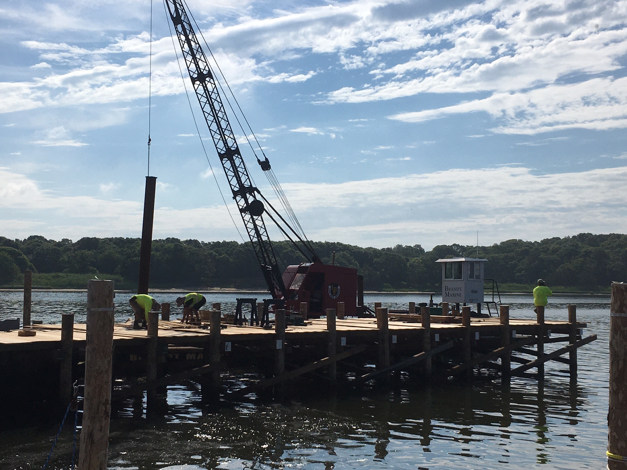 Repairing the dock in Eastport.