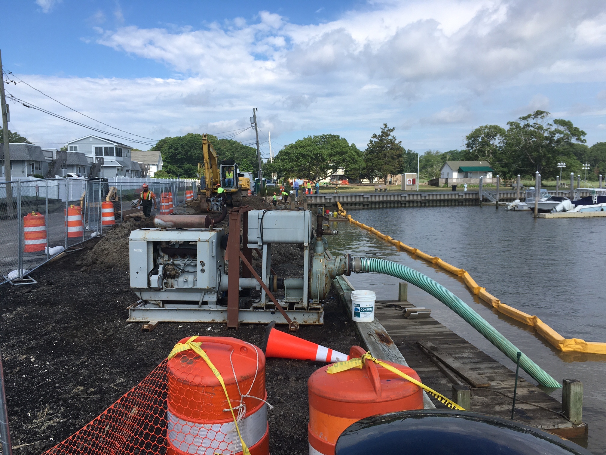 Work on the road is underway, with work on the dock to commence after the season on Bay Avenue in East Quogue.