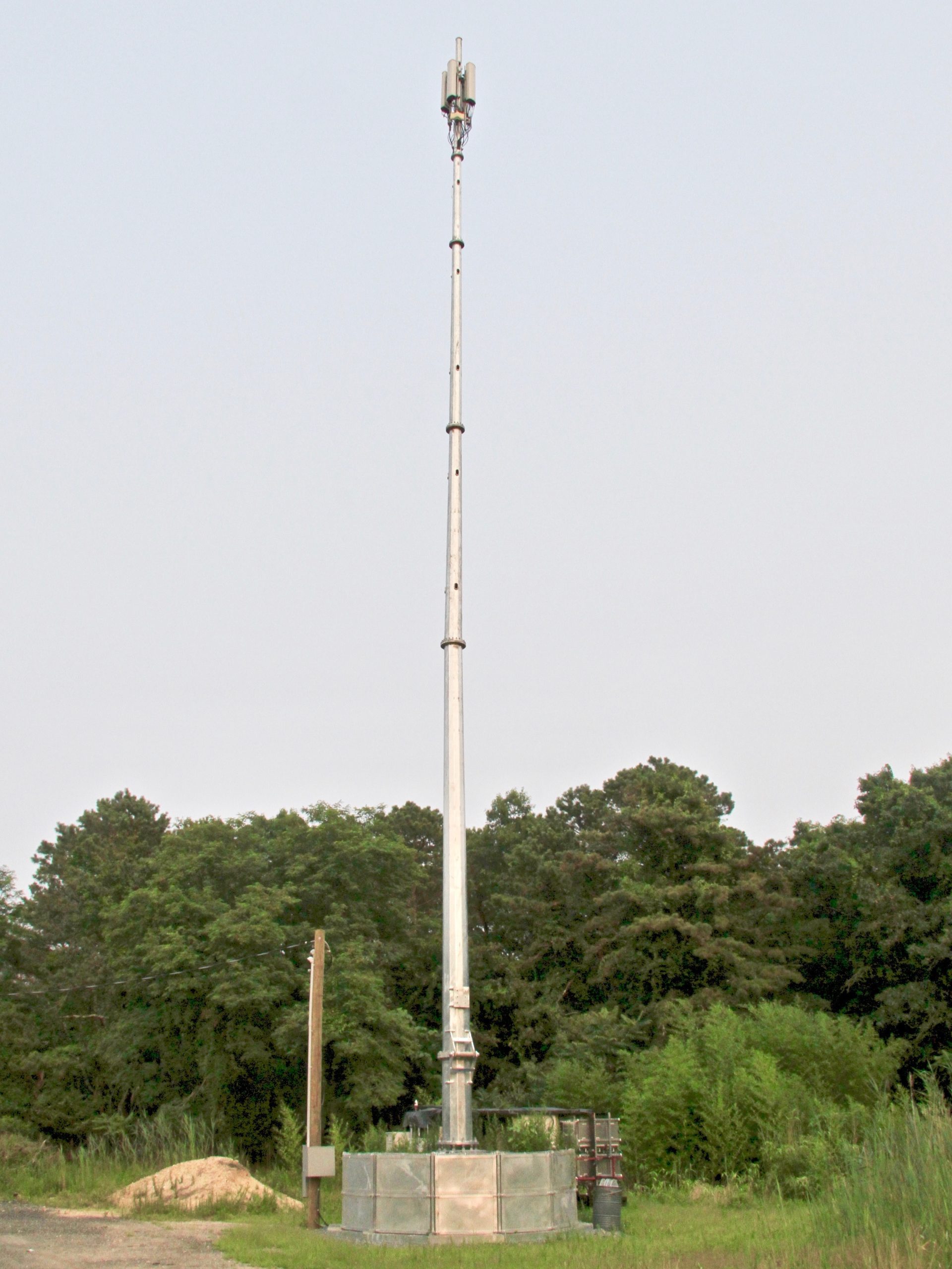 A temporary cellular tower commonly called a COW, for cell on wheels, at the town Highway Department yard on Stephen Hands Path. The town has proposed installing a similar device at the Crandall Street property while it prepared engineering for a permanent site.