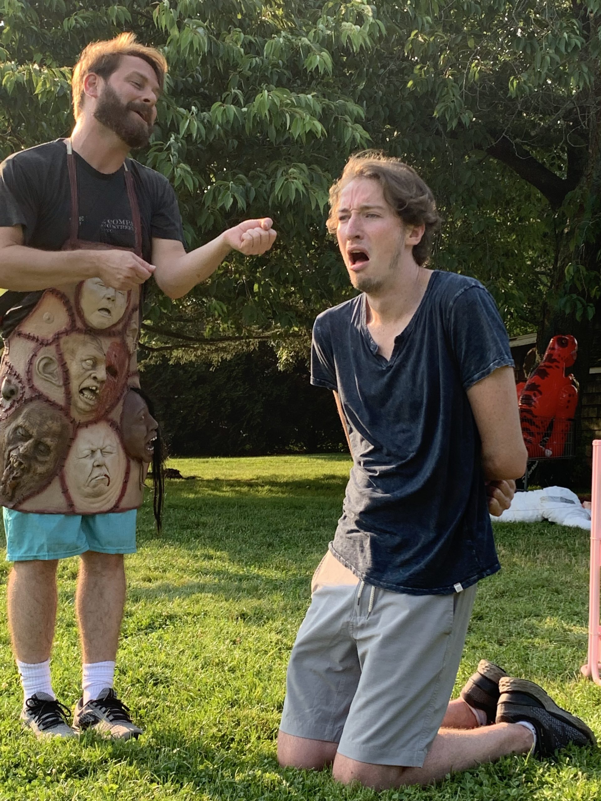 Trevor Vaughn and John Koft in rehearsal for “The Complete Works of William Shakespeare, Abridged.”