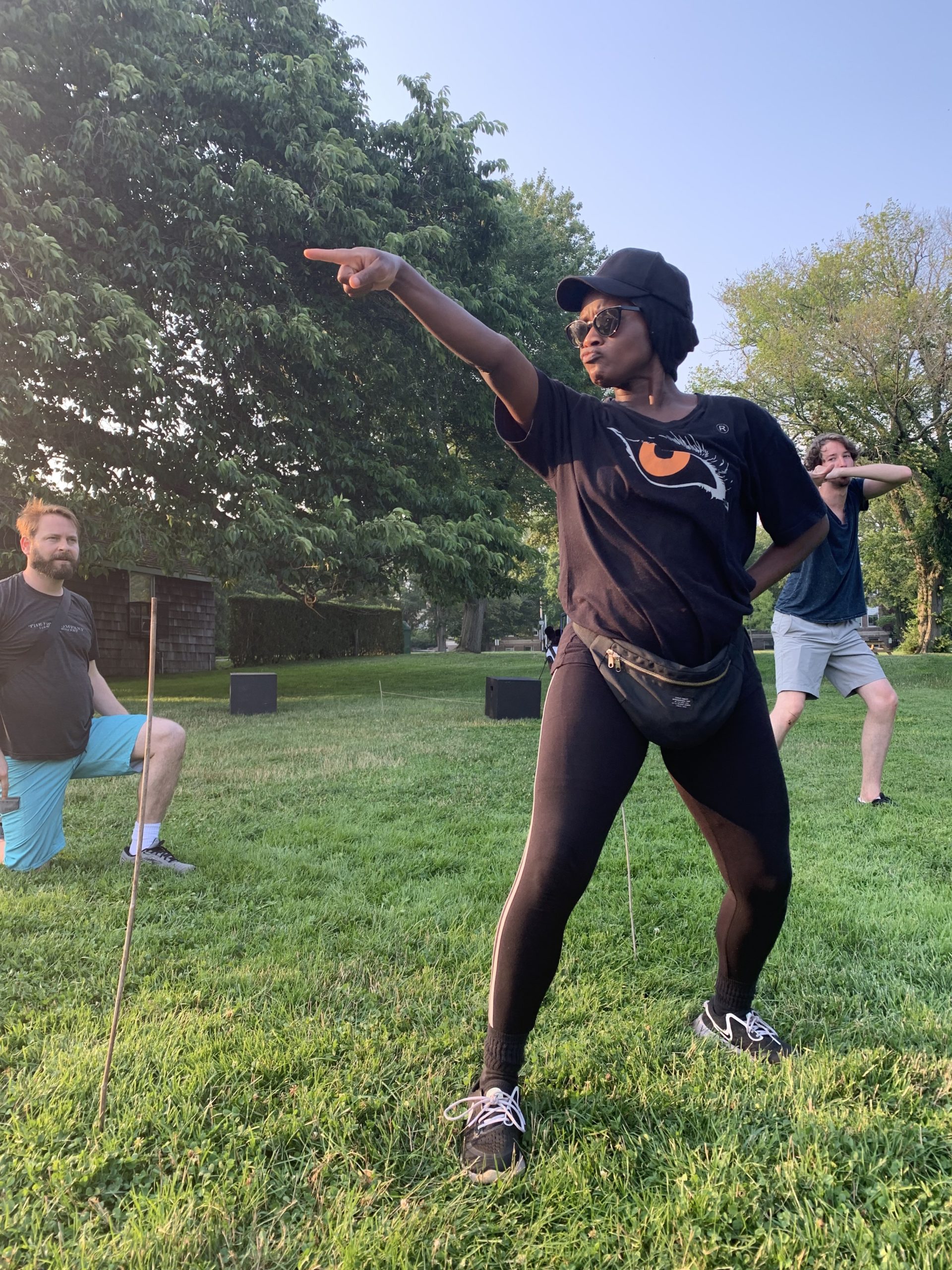 LaWanda Hopkins in rehearsal for “The Complete Works of William Shakespeare, Abridged” with Trevor Vaughn and John Kroft.