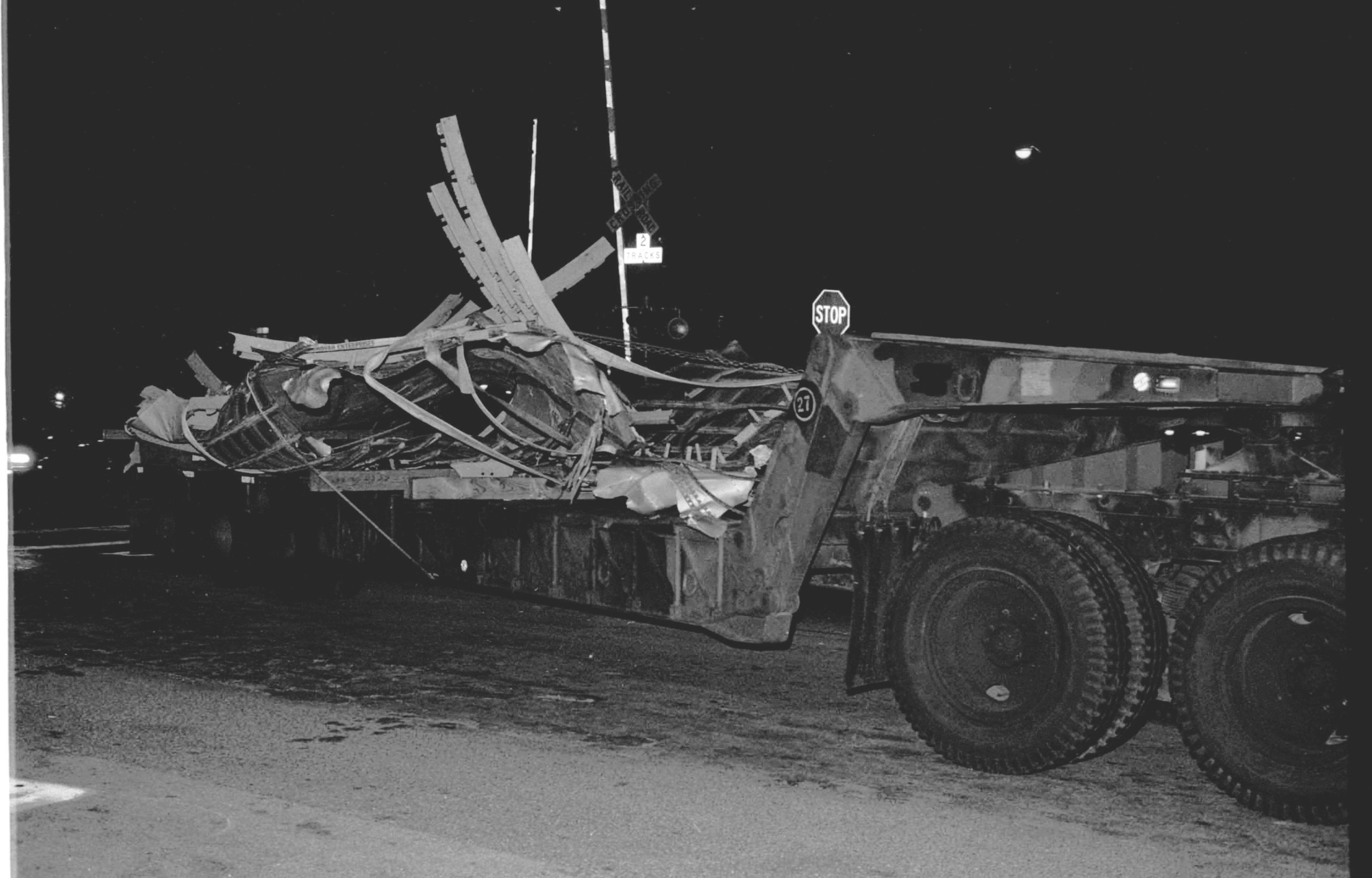 Wreckage from the plane is transported from Hampton Bays to a hangar in Calverton.    EXPRESS FILE