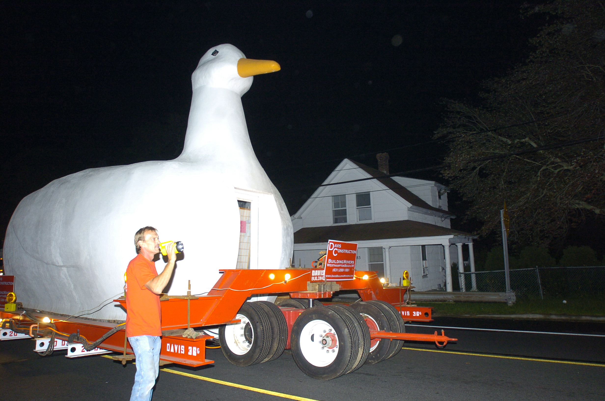 The Big Duck during its move from Hampton Bays to Flanders in 2007.  DANA SHAW