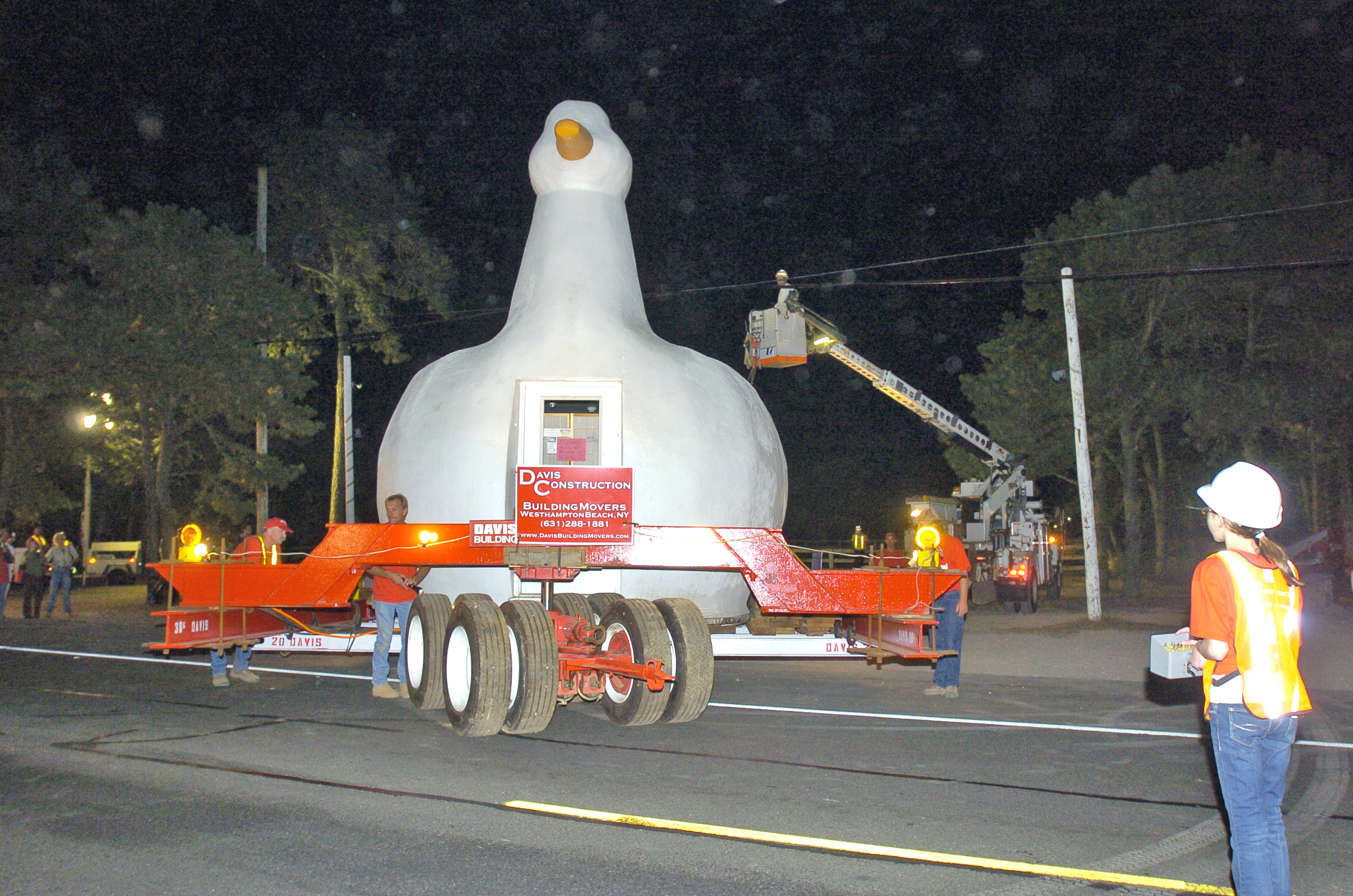The Big Duck during its move from Hampton Bays to Flanders in 2007.  DANA SHAW