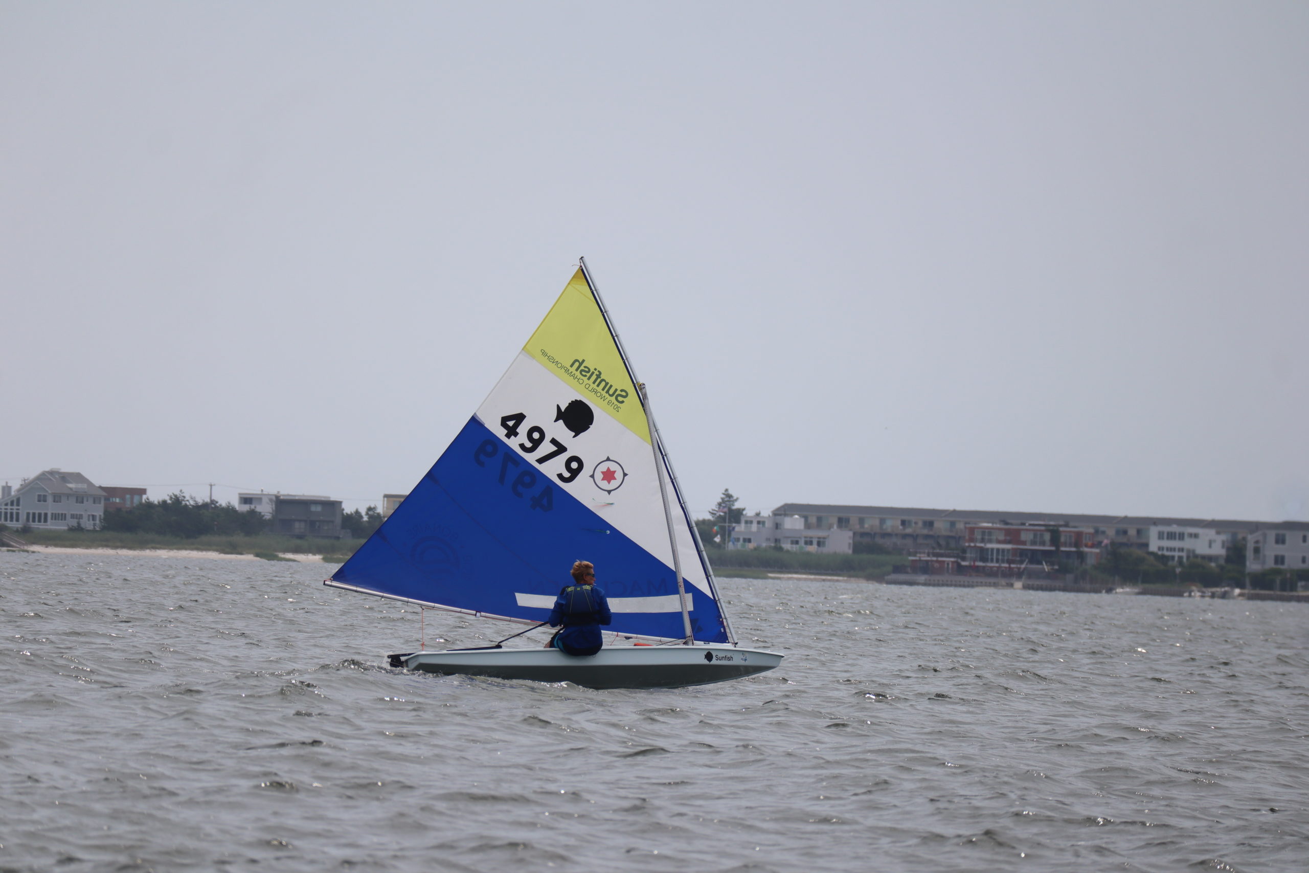 Jen Truscott placed second in the GSBYRA Sunfish Invitational hosted by the Westhampton Yacht Squadron on Saturday, August 7.