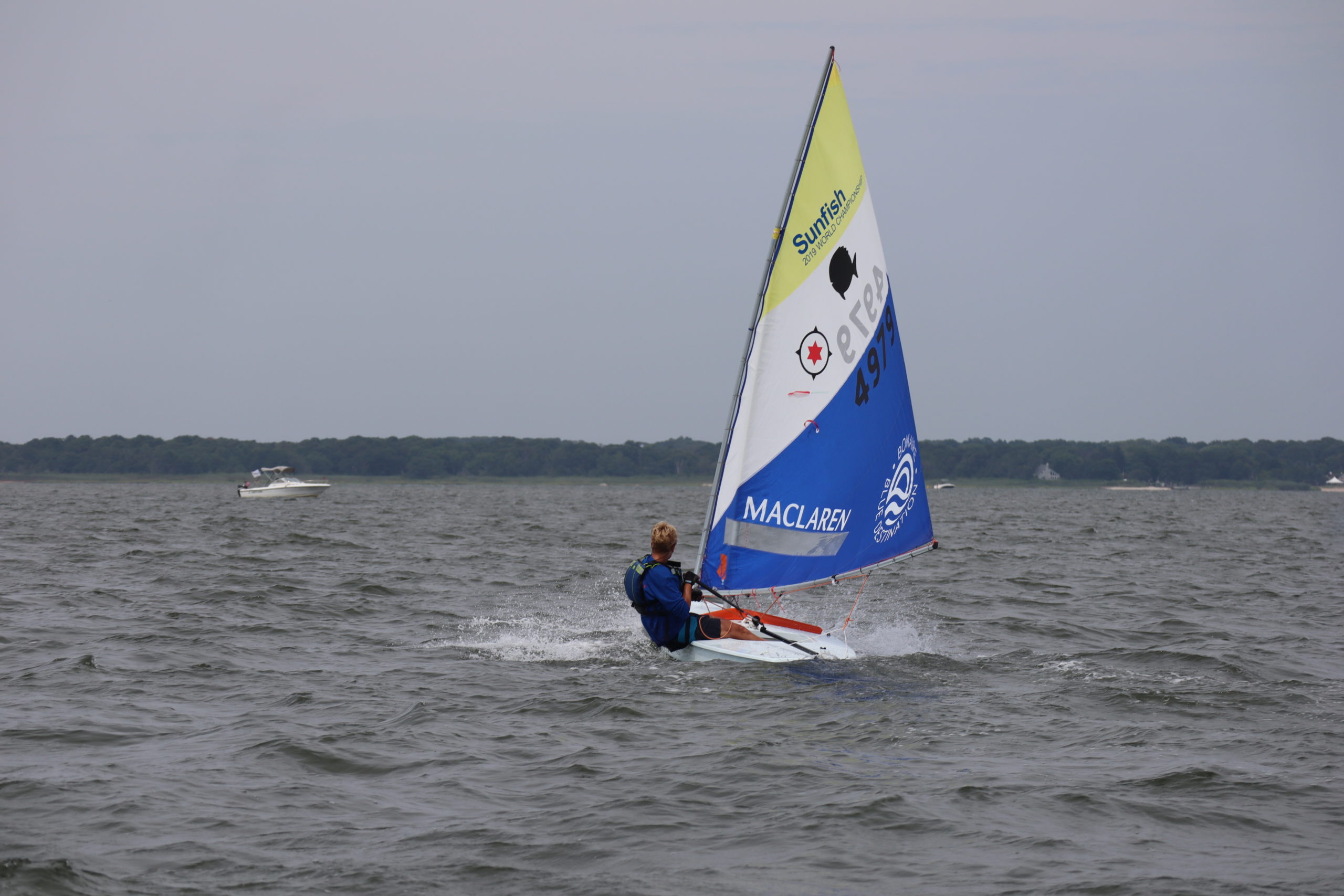 Jen Truscott placed second in the GSBYRA Sunfish Invitational hosted by the Westhampton Yacht Squadron on Saturday, August 7.