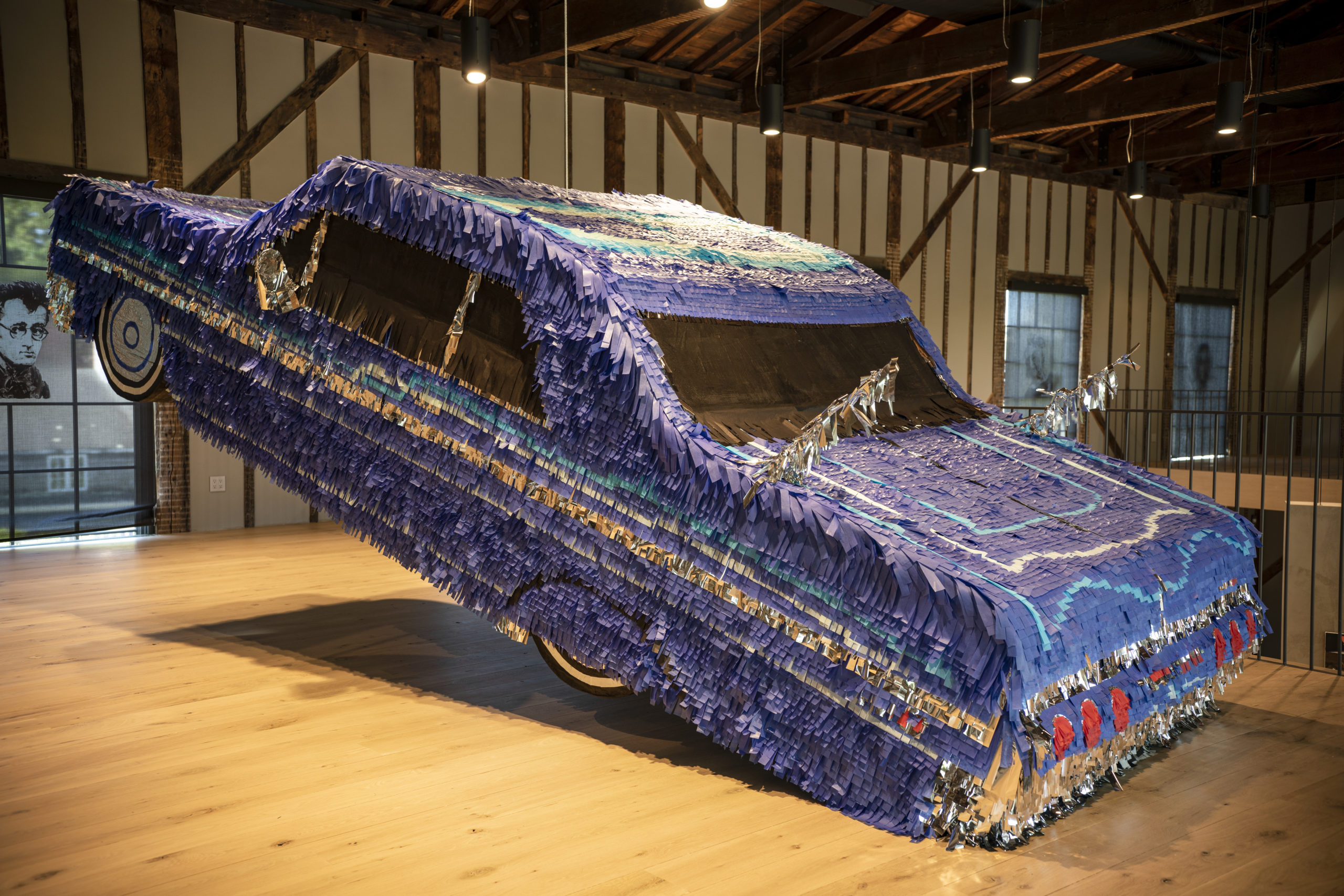 Artist Justin Favela's completed ’64 Chevy Impala made in piñata style at The Church.