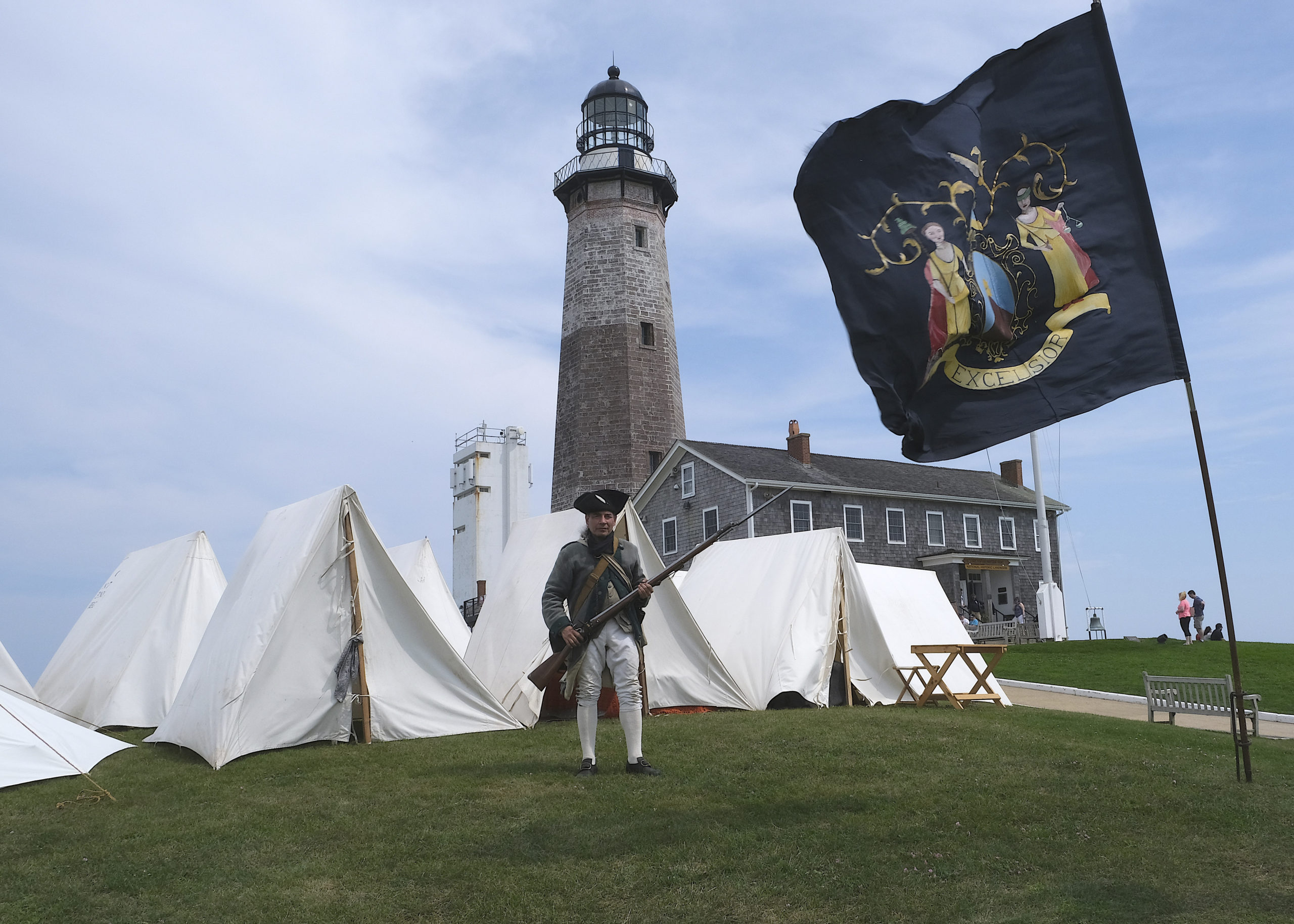 The New York 3rd Regiment of the 1776 Militia set up camp at the Montauk Lighthouse for 