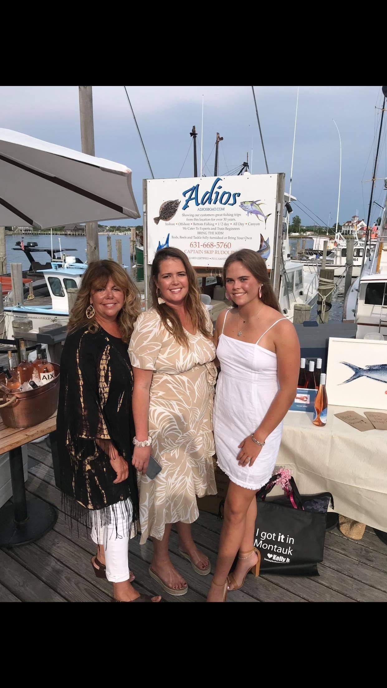 Vicky, Delia and Rosie Rudolph at La Fin Kitchen in Montauk where friends of longtime local charter captain, Capt. Skip Rudolph, who is undergoing treatment for cancer, held a fundraiser for his family last week. Support can also be offered at gofundme.com/f/skip-rudolph-fundraiser
